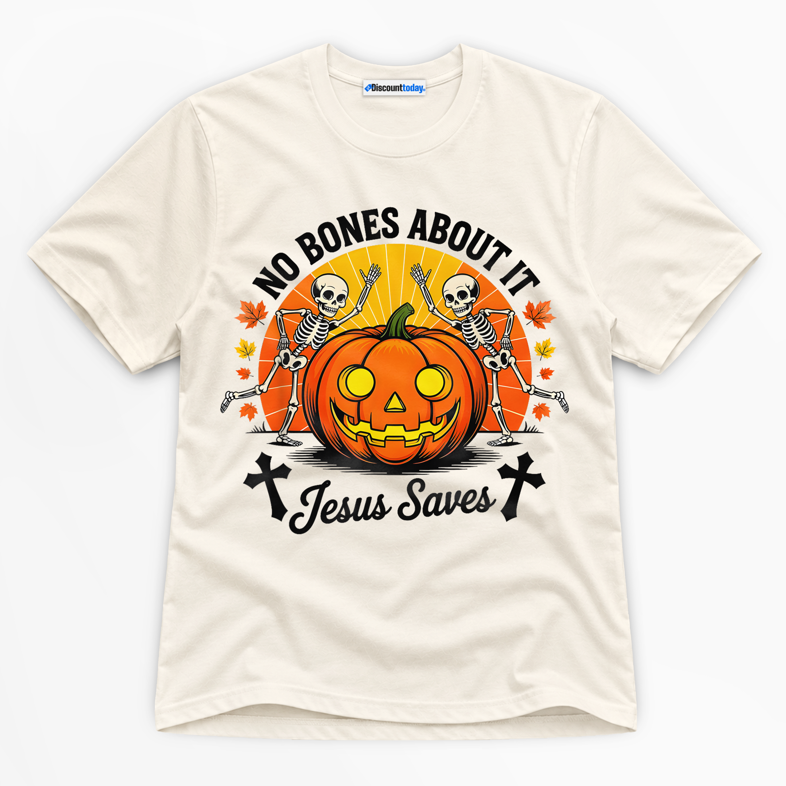 No Bones About It Jesus Saves Premium Graphic T-Shirt - Halloween catona-1018-v1