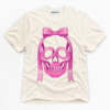 Pink Ribbon Skull Premium Graphic T-Shirt - Halloween catona-1021-v2