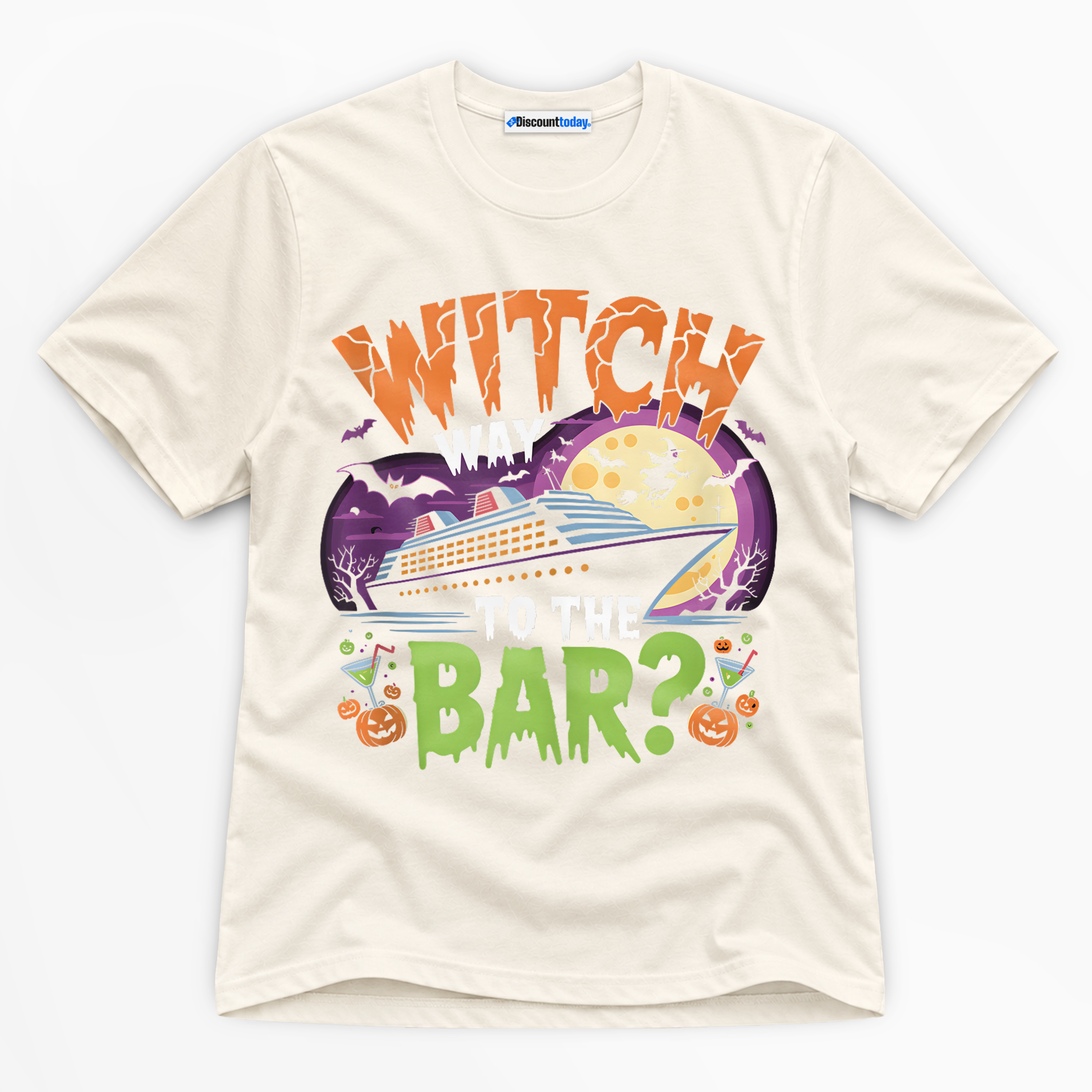 Witch Way To The Bar Premium Graphic T-Shirt - Halloween catona-1022-v1