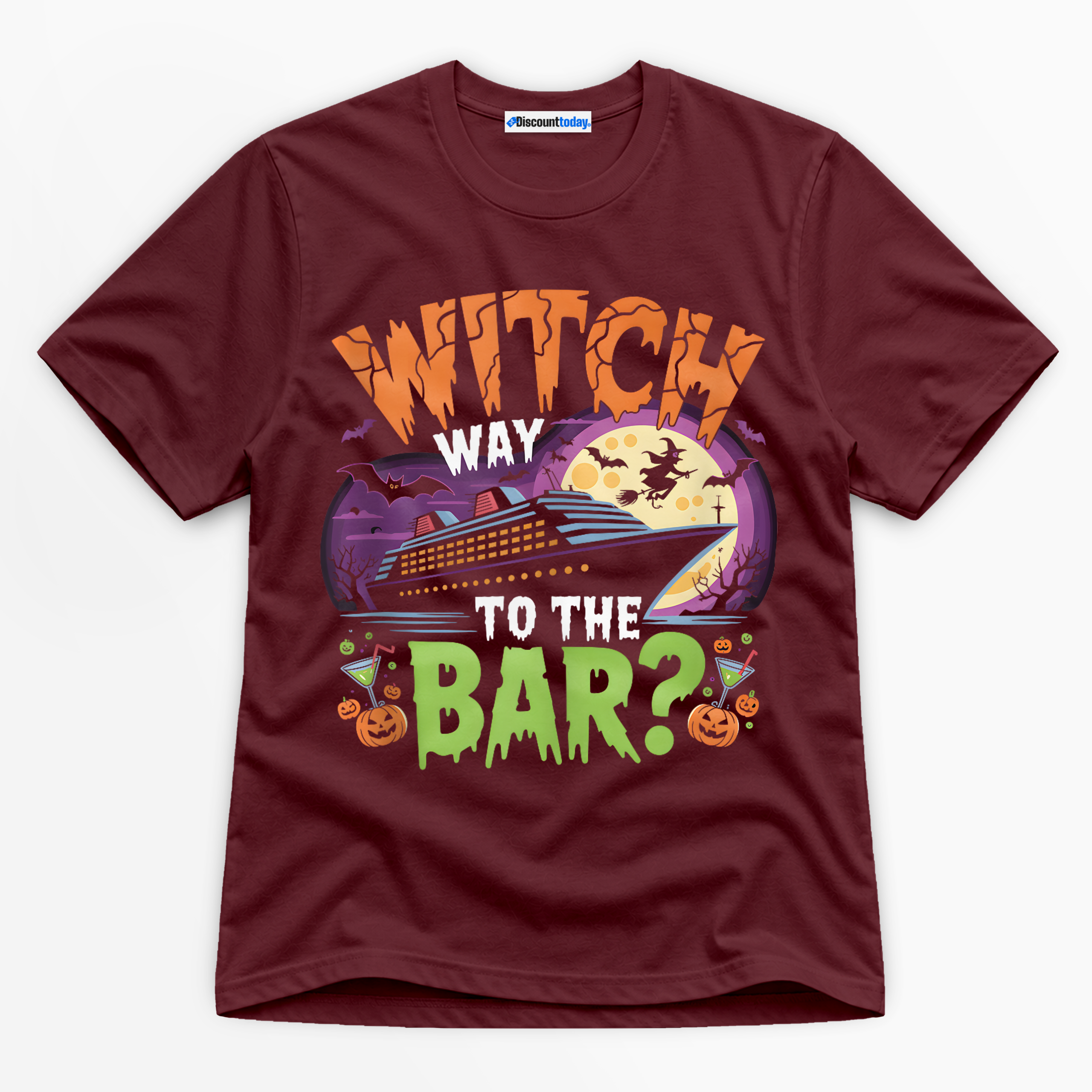 Witch Way To The Bar Premium Graphic T-Shirt - Halloween catona-1022-v2