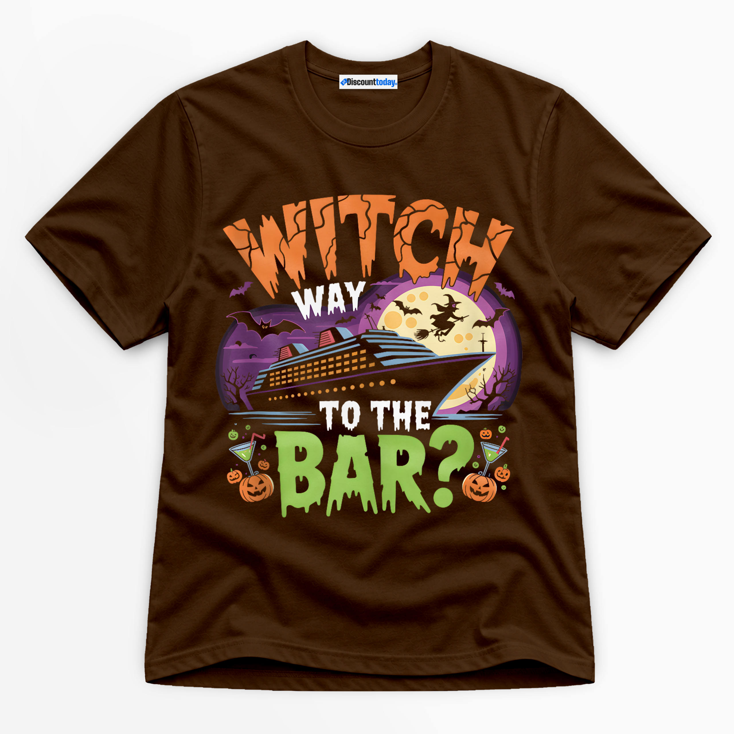 Witch Way To The Bar Premium Graphic T-Shirt - Halloween catona-1022-v3