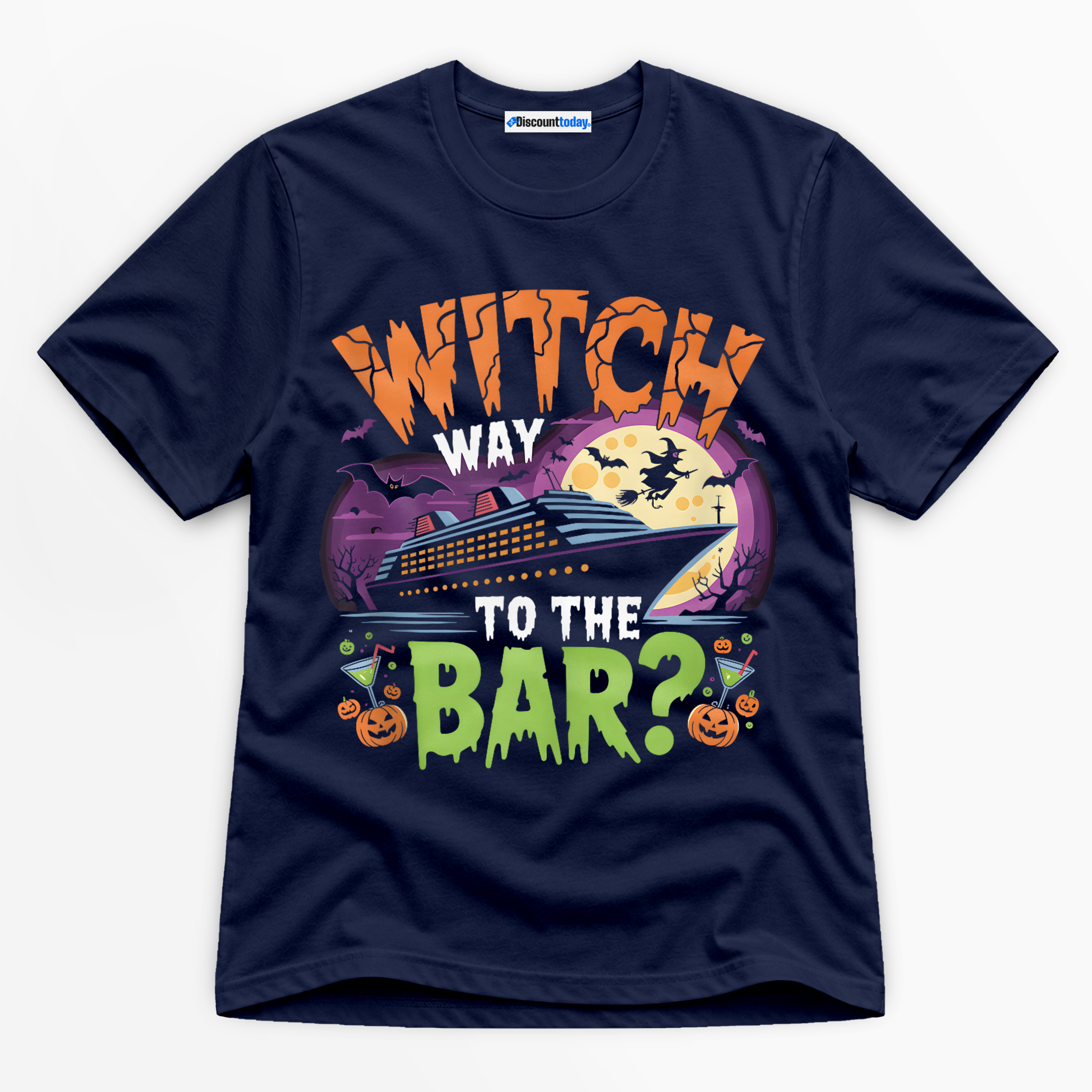 Witch Way To The Bar Premium Graphic T-Shirt - Halloween catona-1022-v4