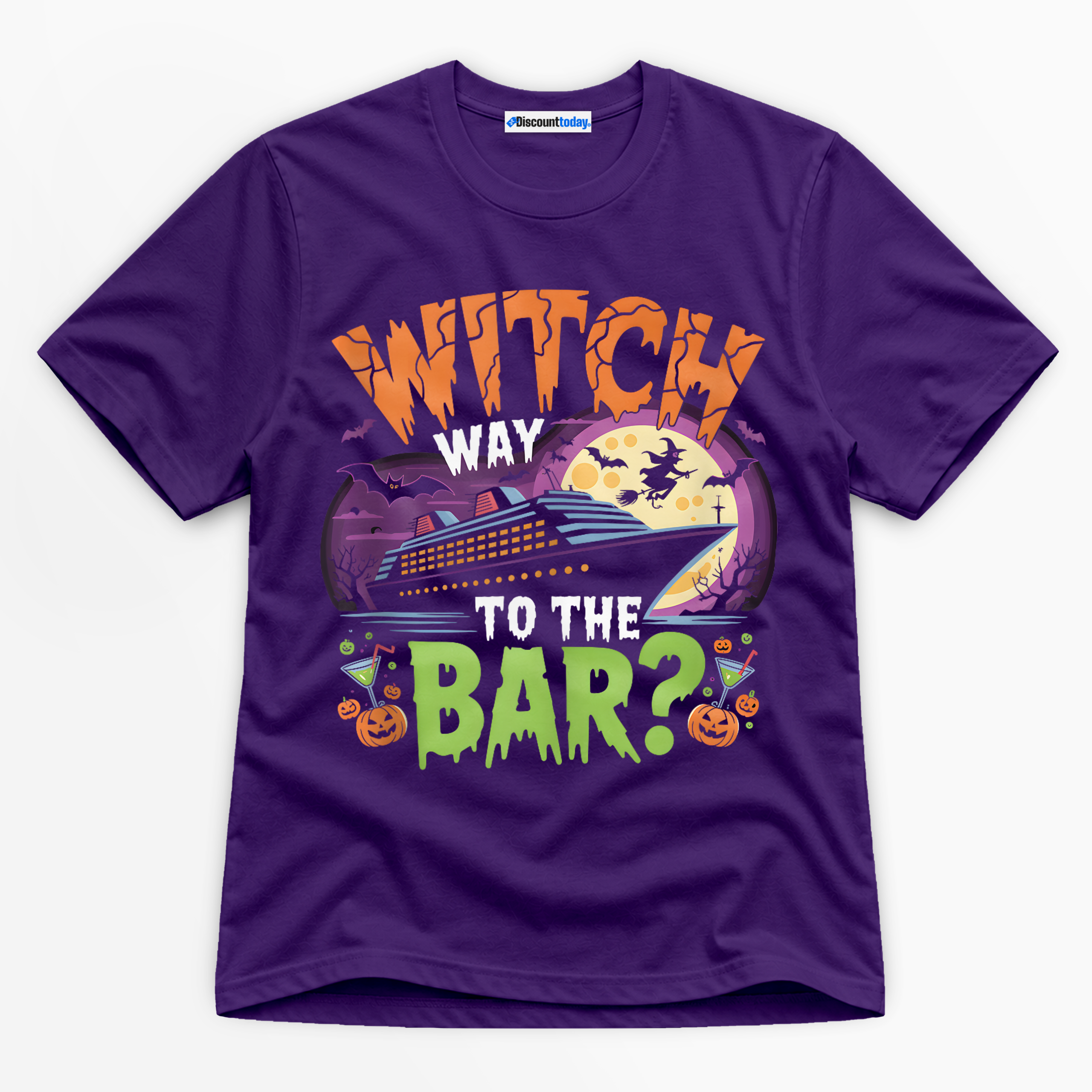 Witch Way To The Bar Premium Graphic T-Shirt - Halloween catona-1022-v5