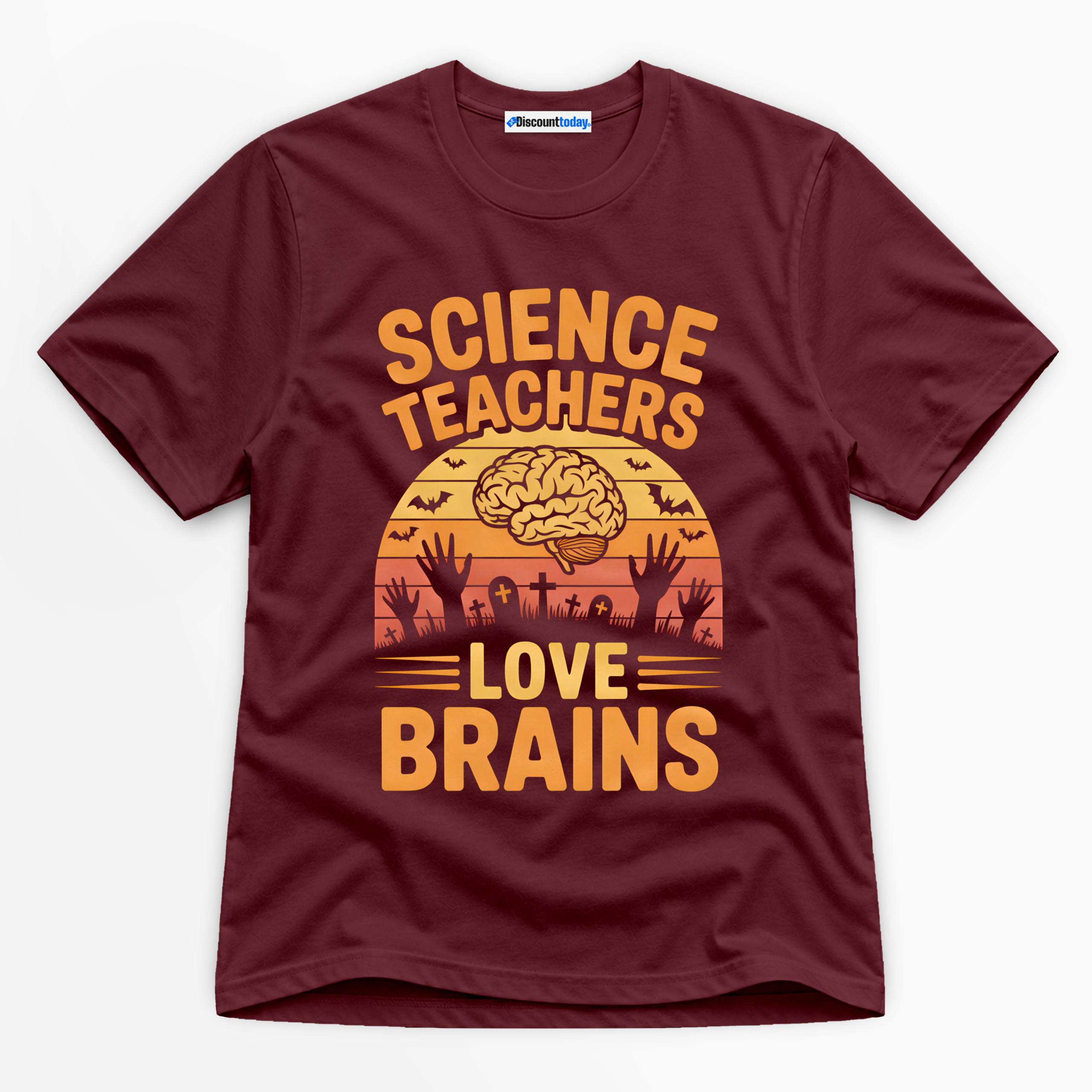 Science Teachers Love Brains Premium Graphic T-Shirt - Halloween catona-1035-v3