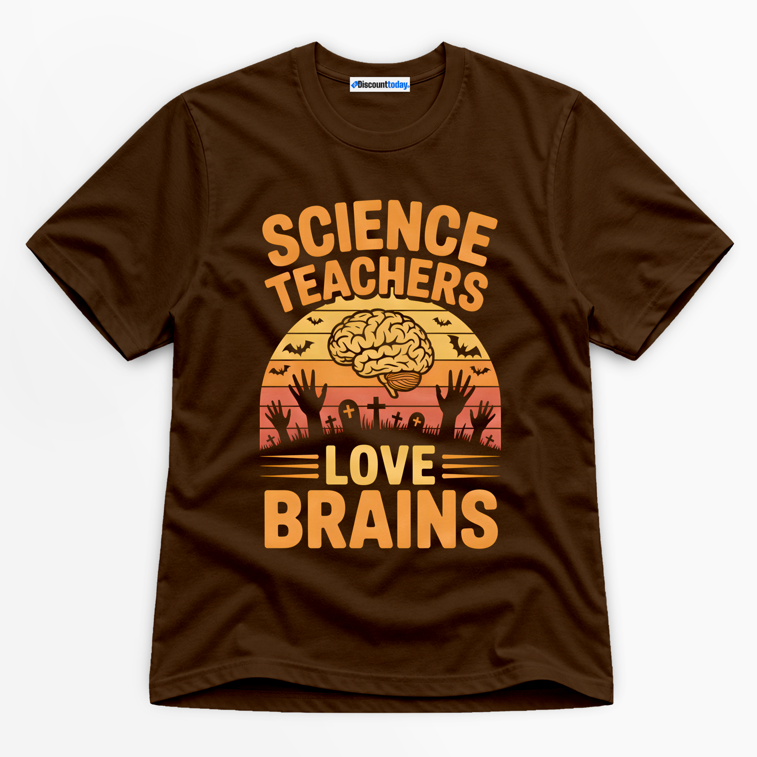 Science Teachers Love Brains Premium Graphic T-Shirt - Halloween catona-1035-v4