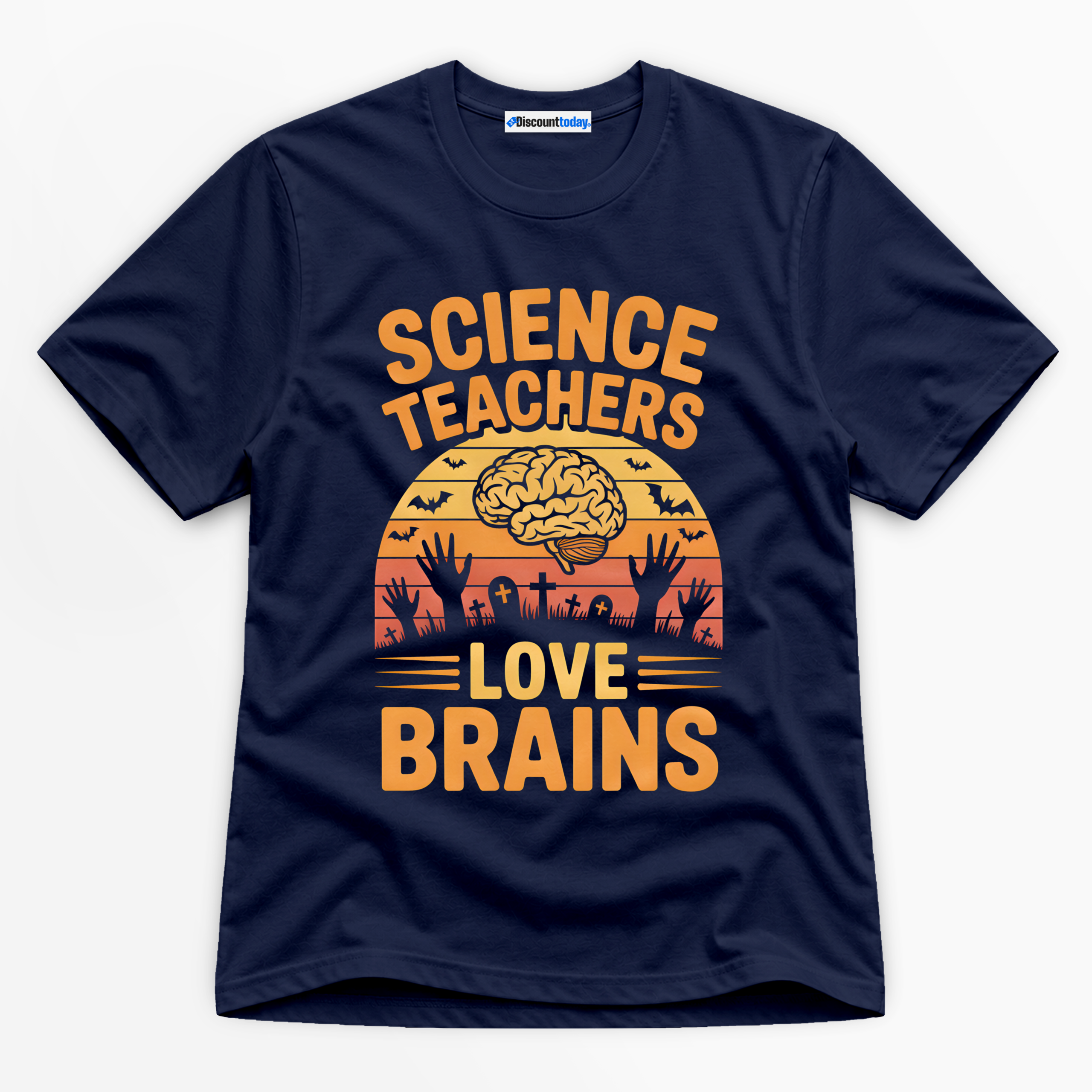 Science Teachers Love Brains Premium Graphic T-Shirt - Halloween catona-1035-v5