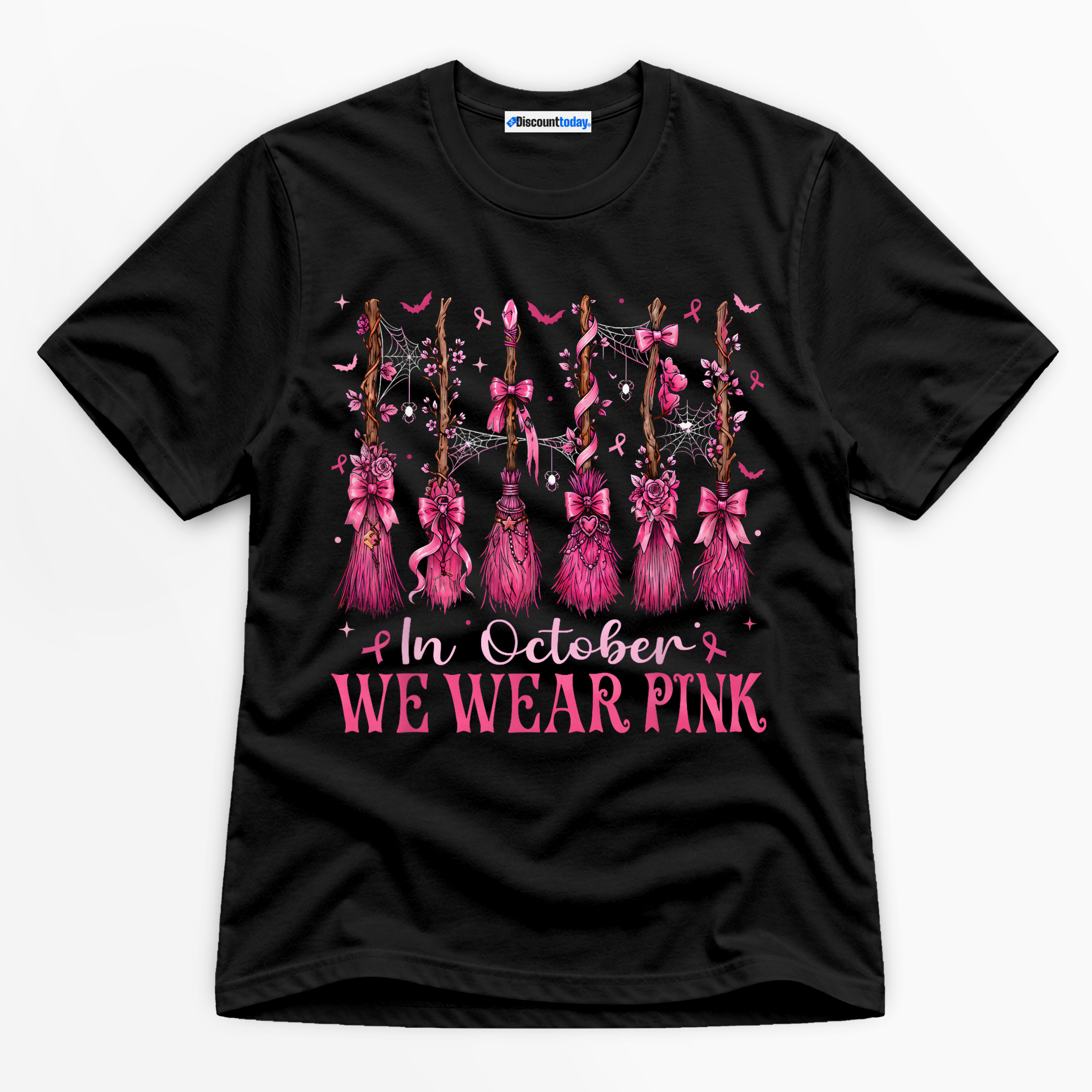 In October We Wear Pink Premium Graphic T-Shirt - Halloween catona-1046