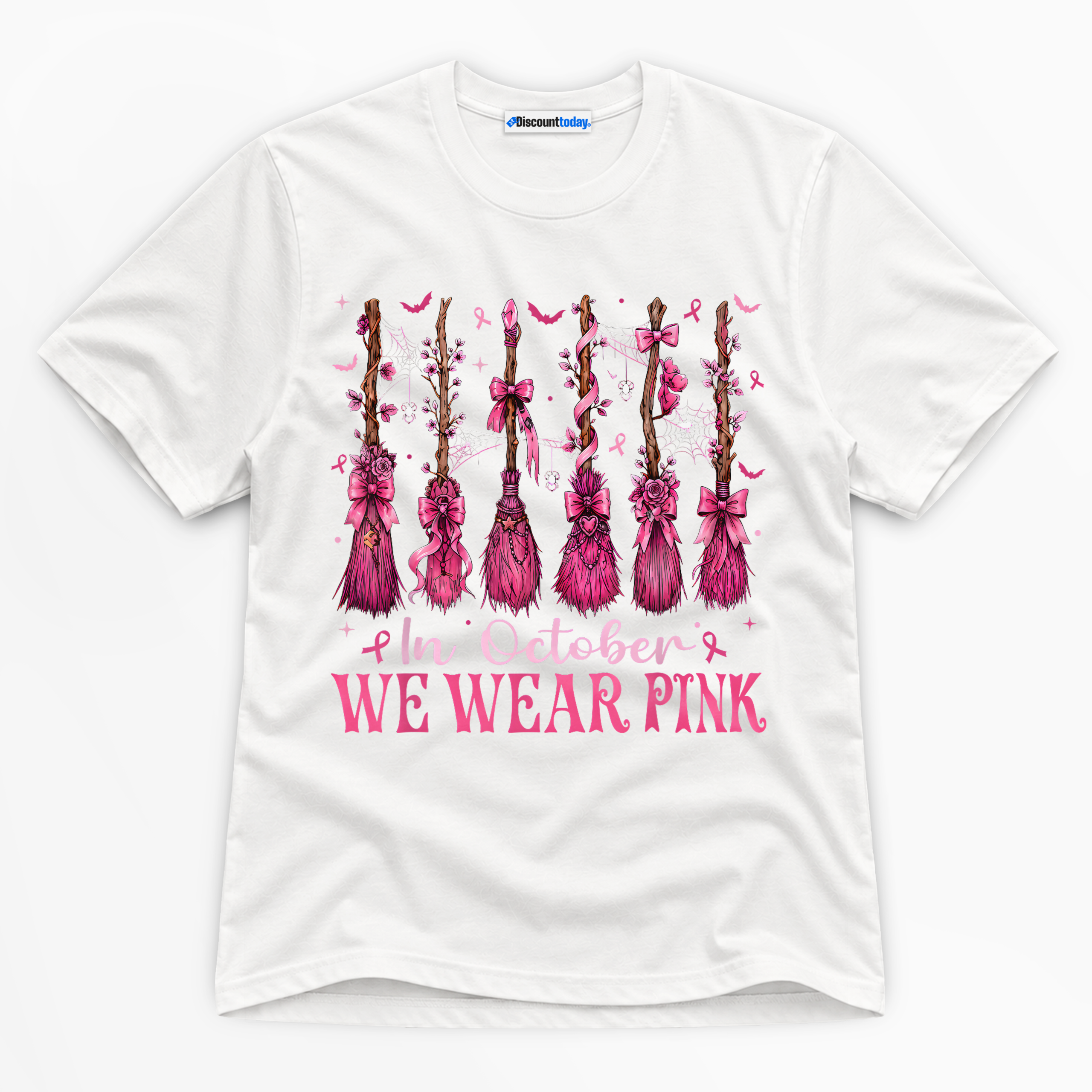 In October We Wear Pink Premium Graphic T-Shirt - Halloween catona-1046-v1