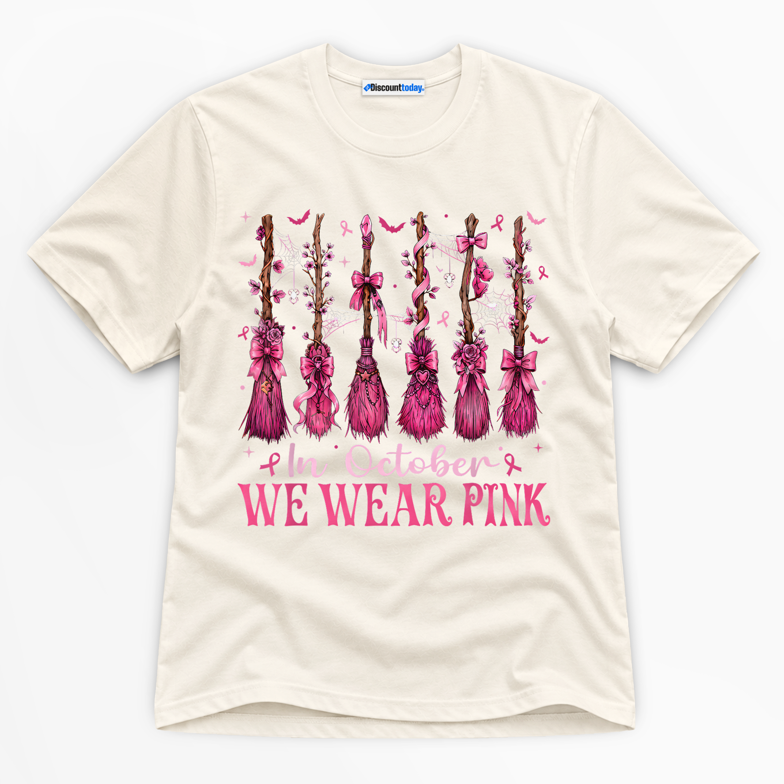 In October We Wear Pink Premium Graphic T-Shirt - Halloween catona-1046-v2