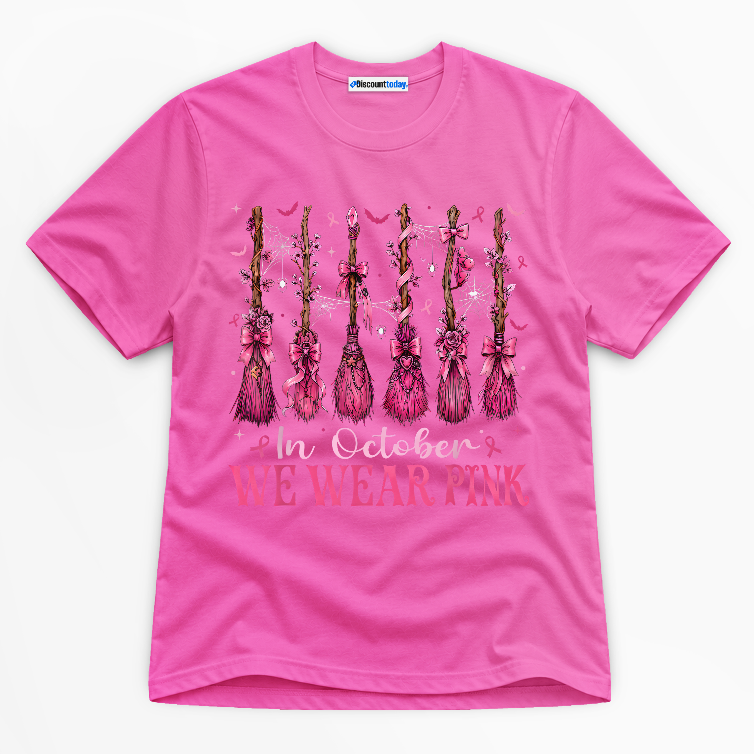 In October We Wear Pink Premium Graphic T-Shirt - Halloween catona-1046-v4
