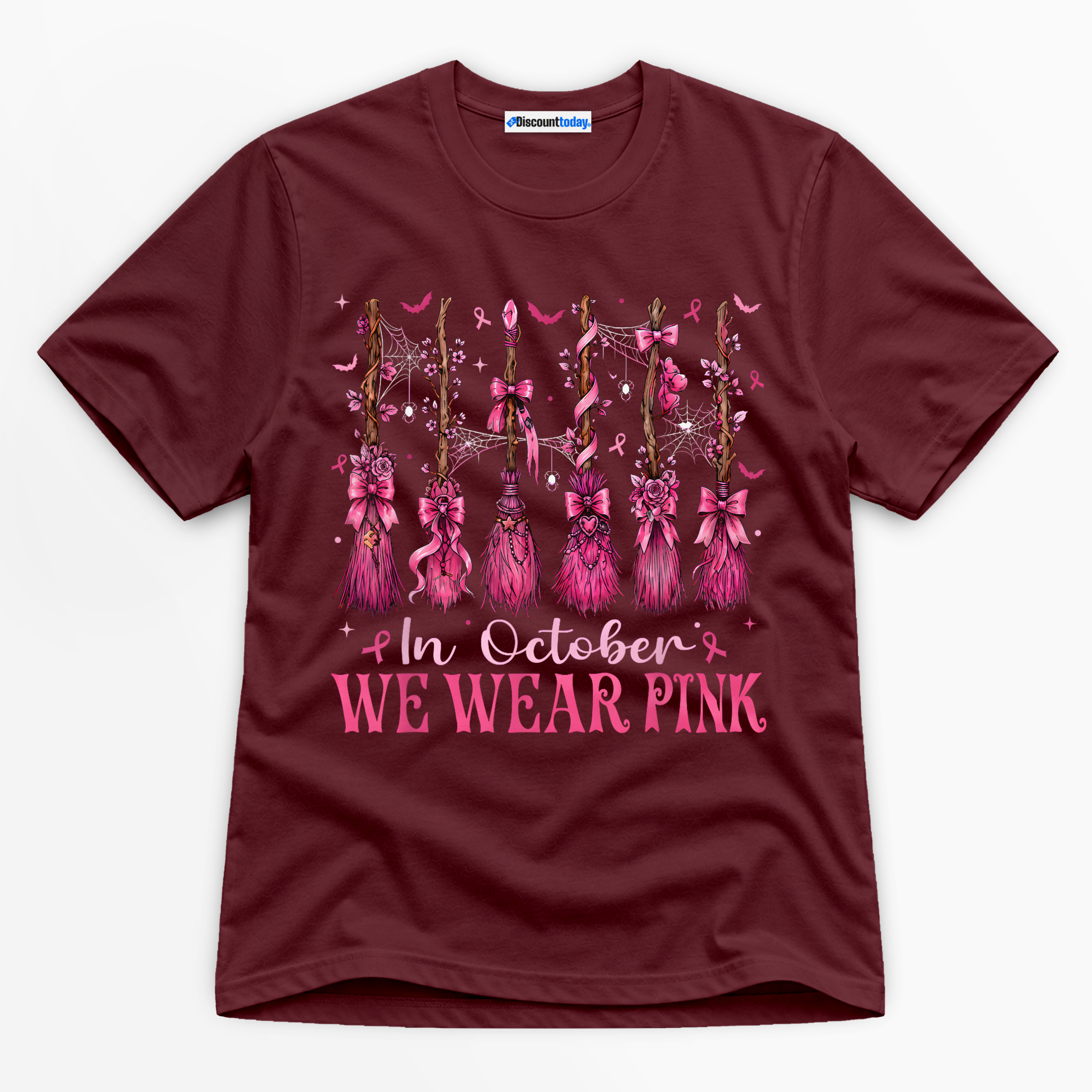 In October We Wear Pink Premium Graphic T-Shirt - Halloween catona-1046-v5