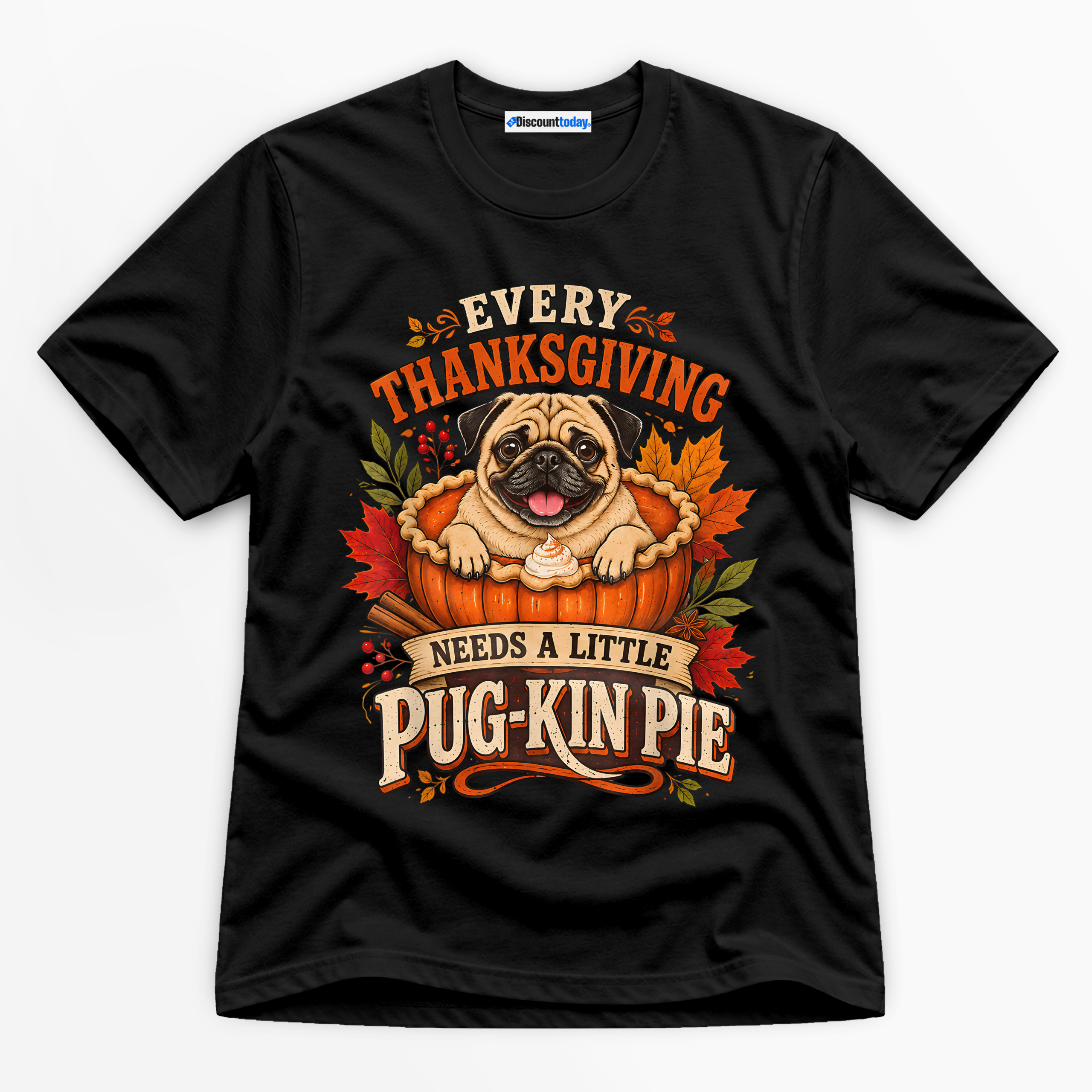 Every Thanksgiving Needs A Little Pug-Kin Pie Premium Graphic T-Shirt - Halloween catona-1050