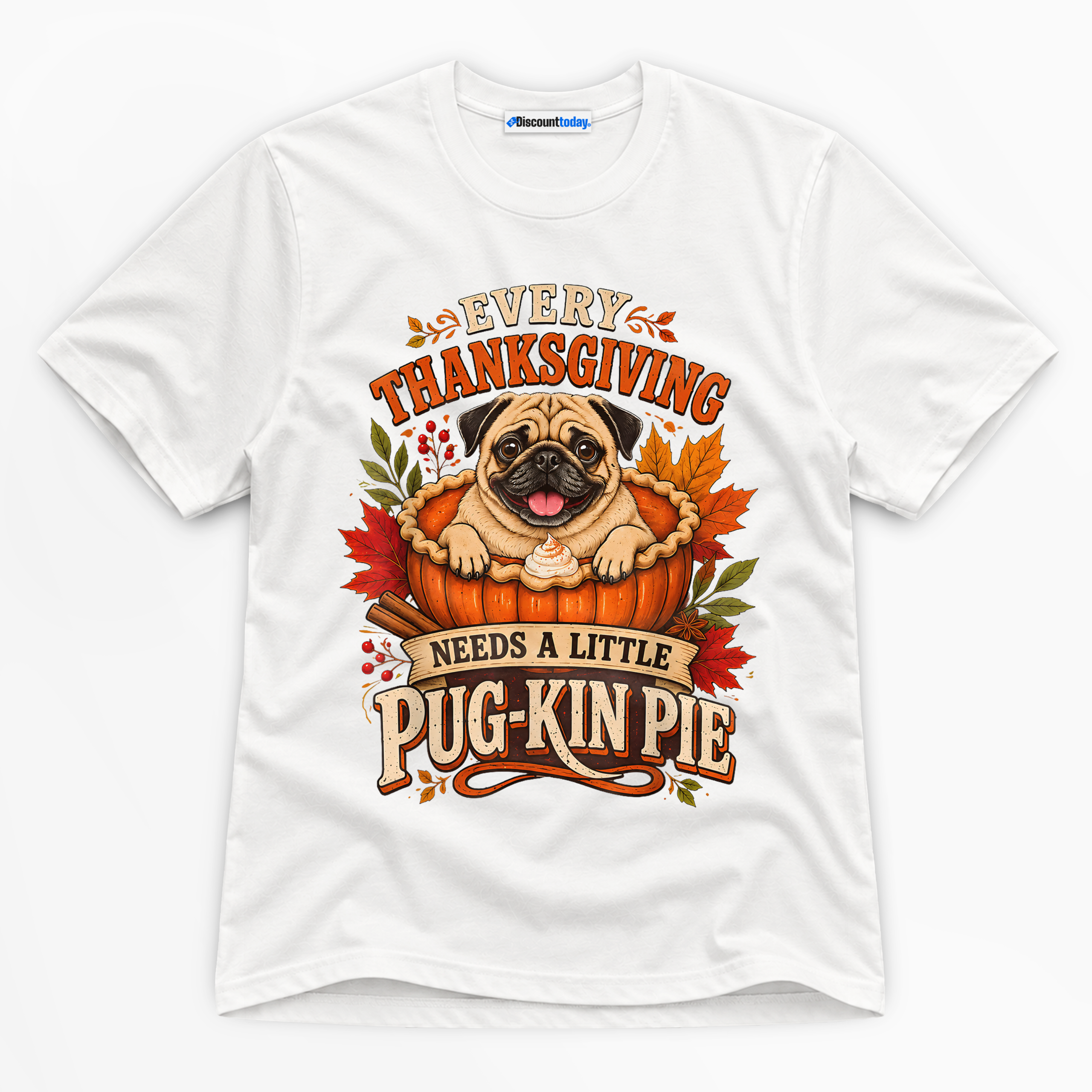 Every Thanksgiving Needs A Little Pug-Kin Pie Premium Graphic T-Shirt - Halloween catona-1050-v1