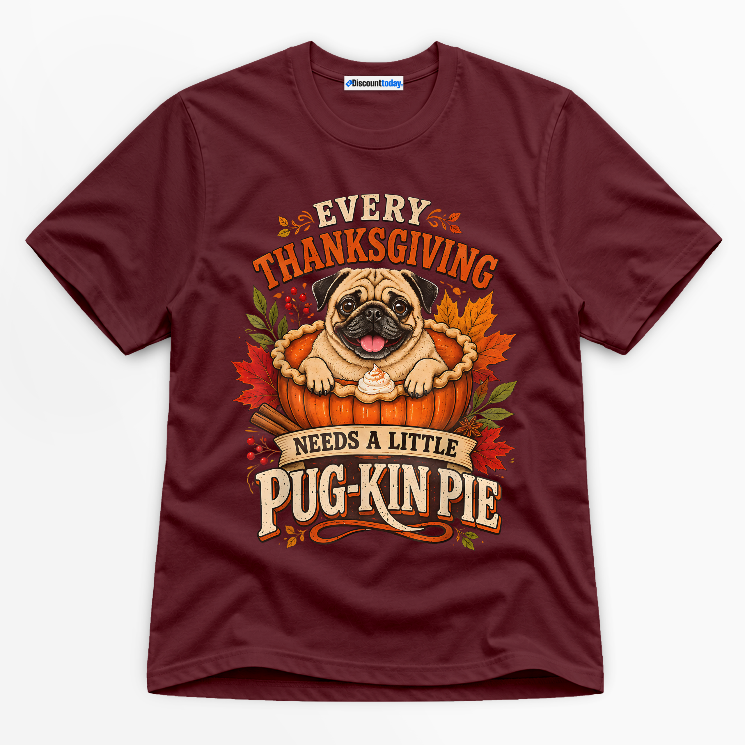 Every Thanksgiving Needs A Little Pug-Kin Pie Premium Graphic T-Shirt - Halloween catona-1050-v3