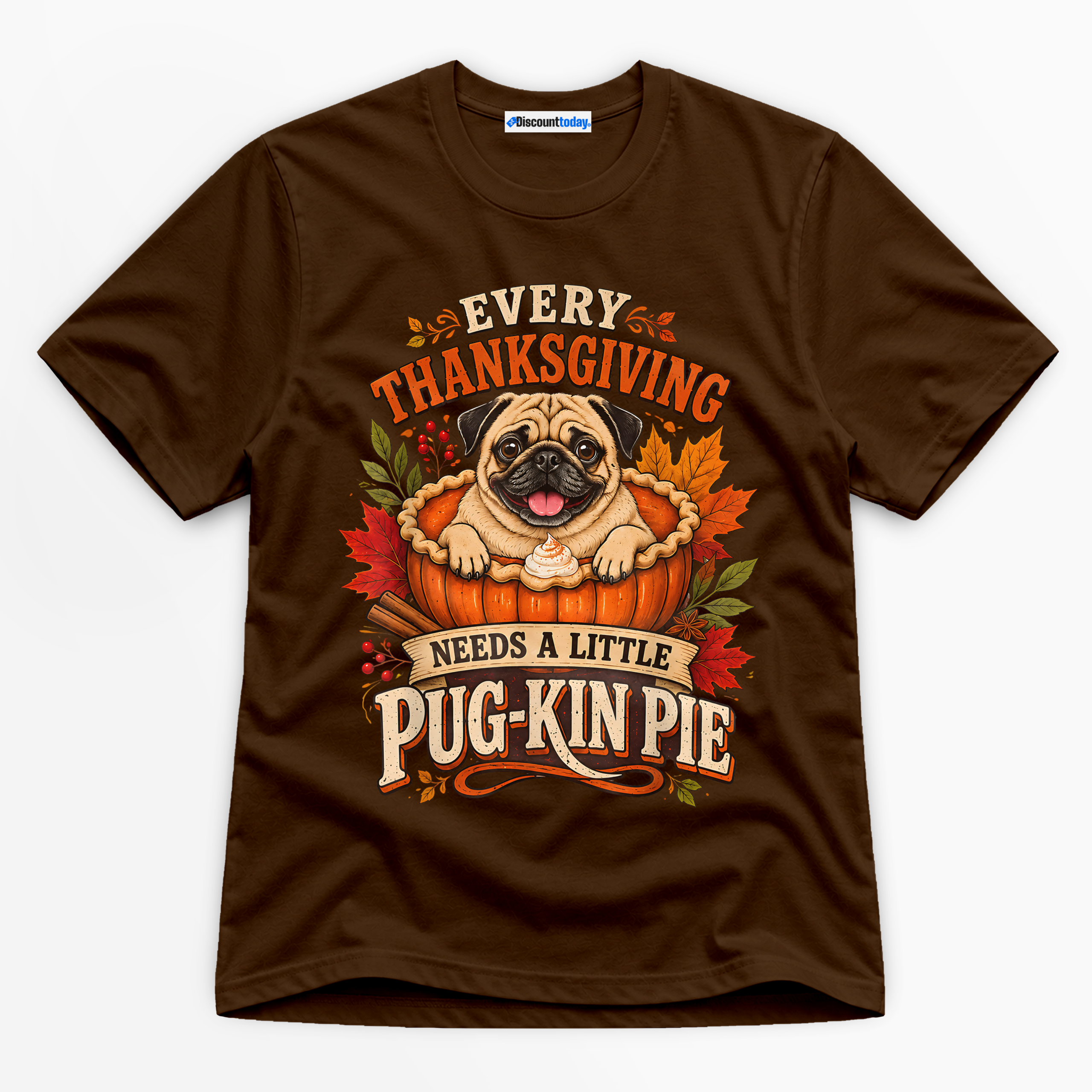 Every Thanksgiving Needs A Little Pug-Kin Pie Premium Graphic T-Shirt - Halloween catona-1050-v4