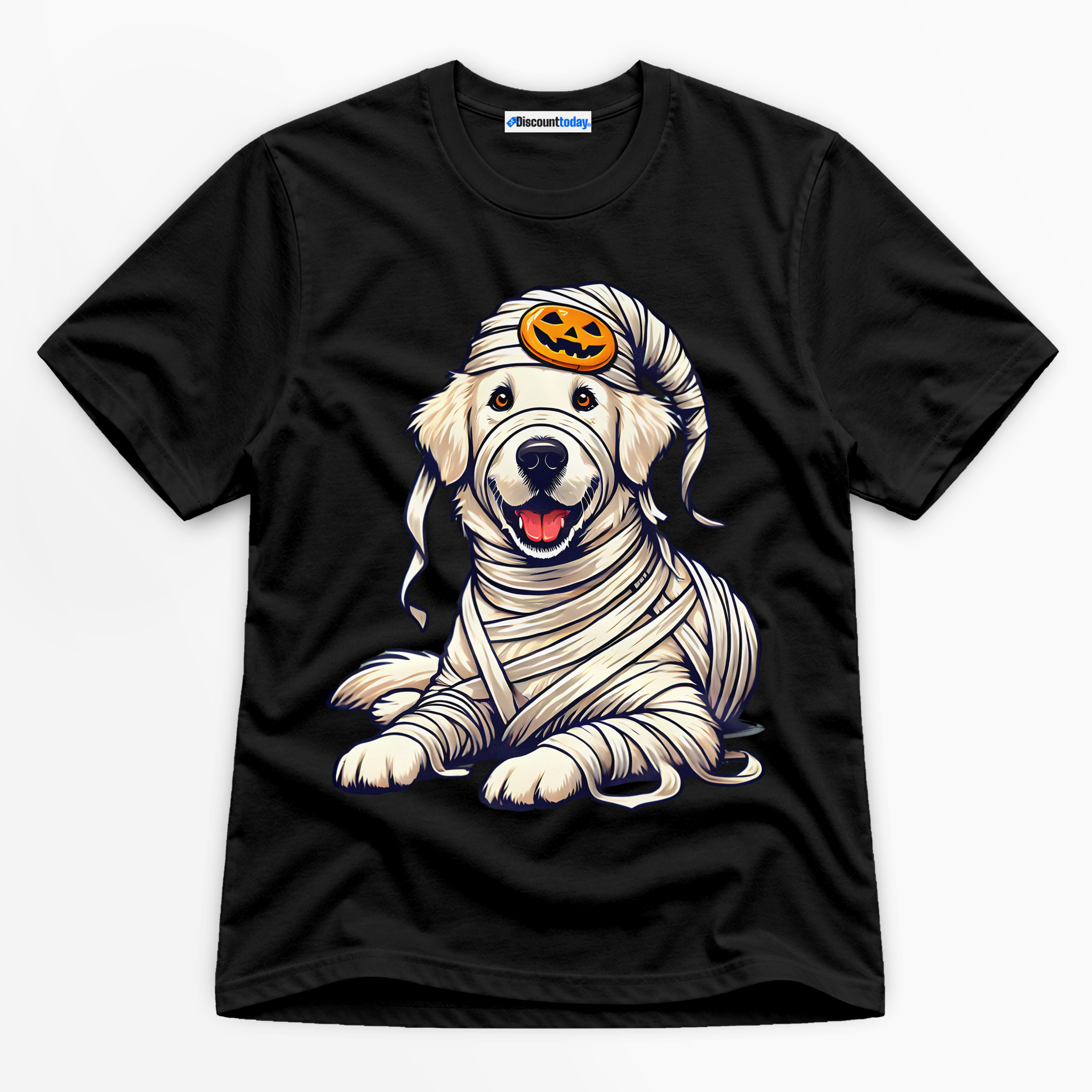Mummy Golden Retriever Premium Graphic T-Shirt - Halloween catona-1064