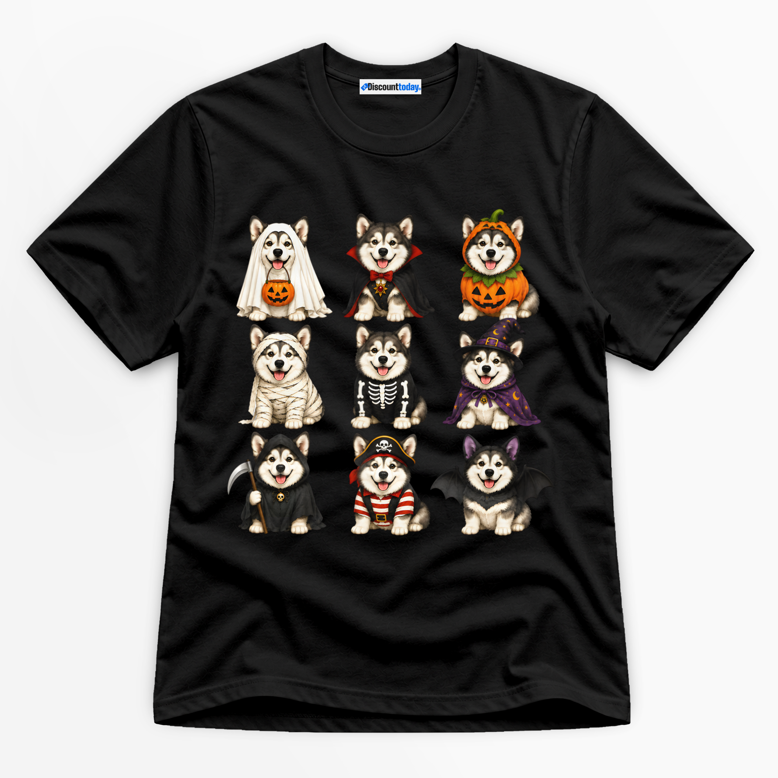 Halloween Husky Costumes Premium Graphic T-Shirt - Halloween catona-1066