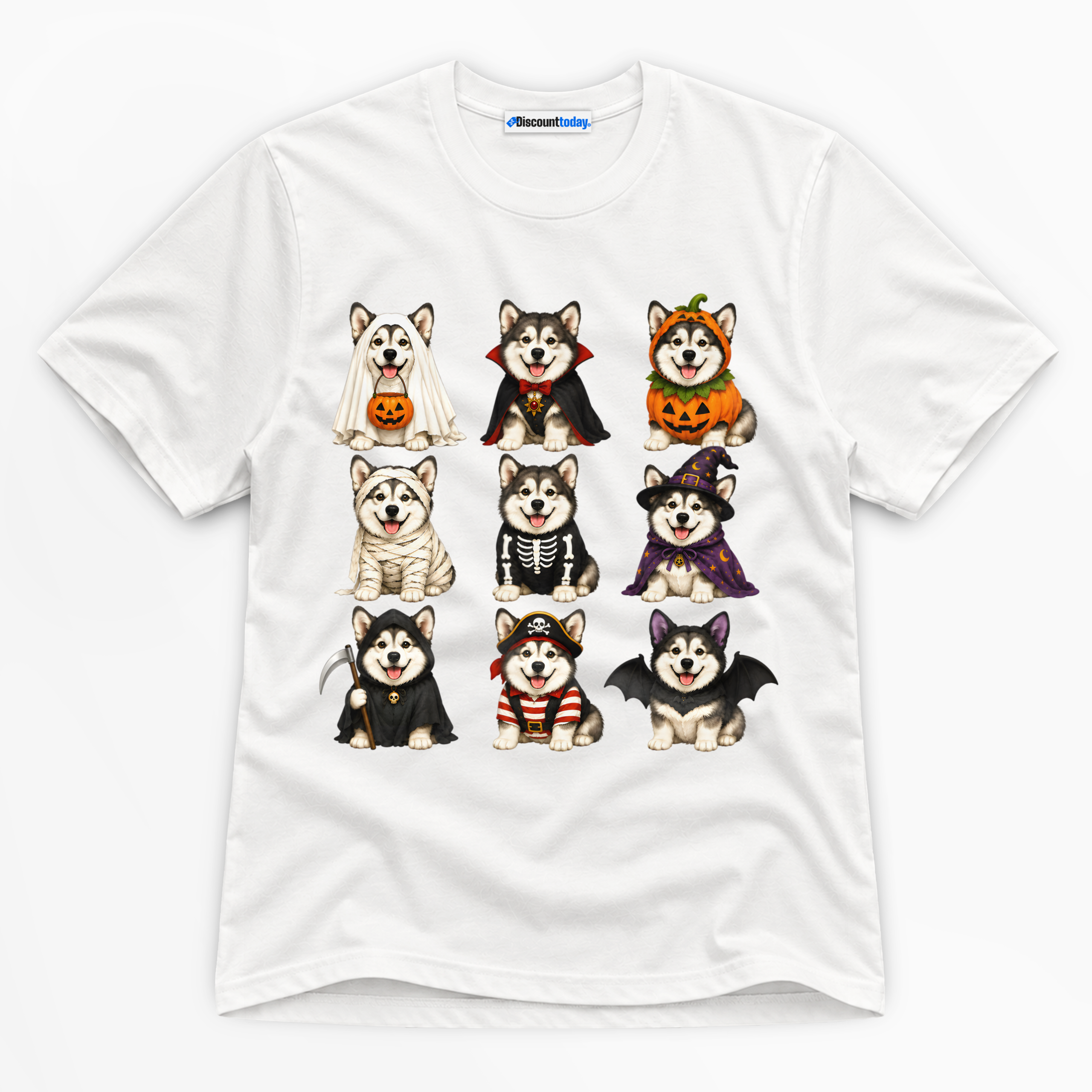 Halloween Husky Costumes Premium Graphic T-Shirt - Halloween catona-1066-v1