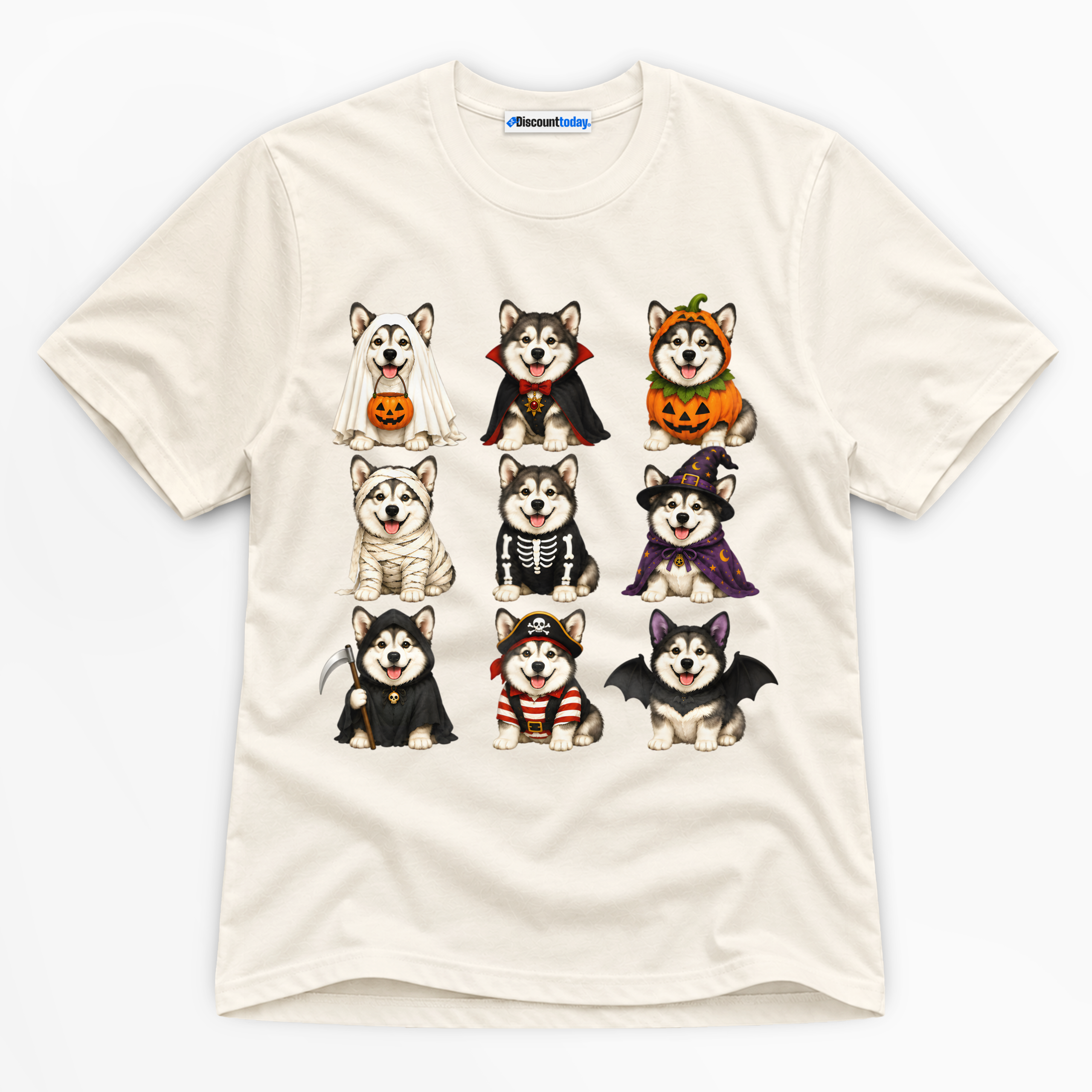 Halloween Husky Costumes Premium Graphic T-Shirt - Halloween catona-1066-v2