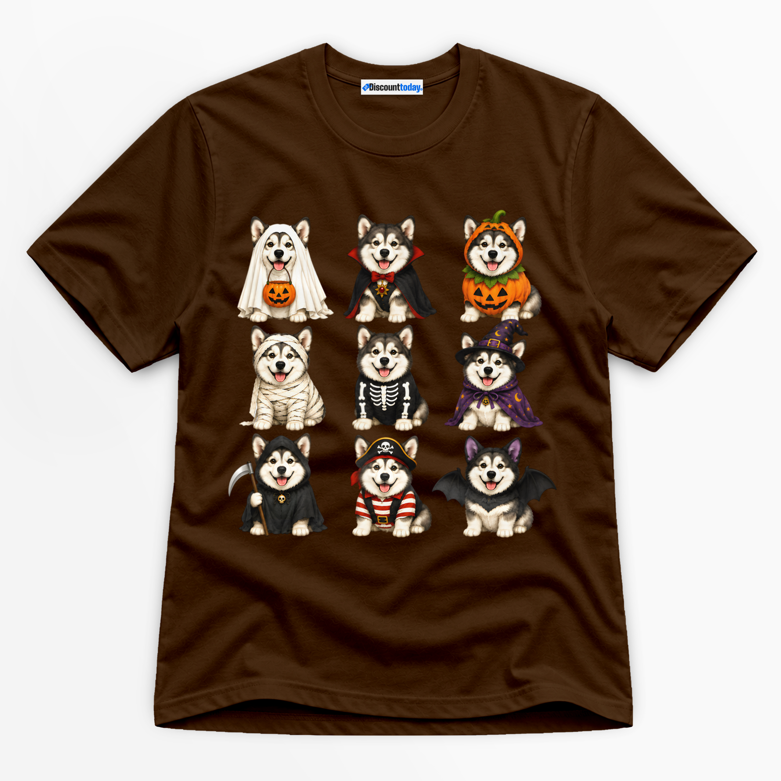 Halloween Husky Costumes Premium Graphic T-Shirt - Halloween catona-1066-v3