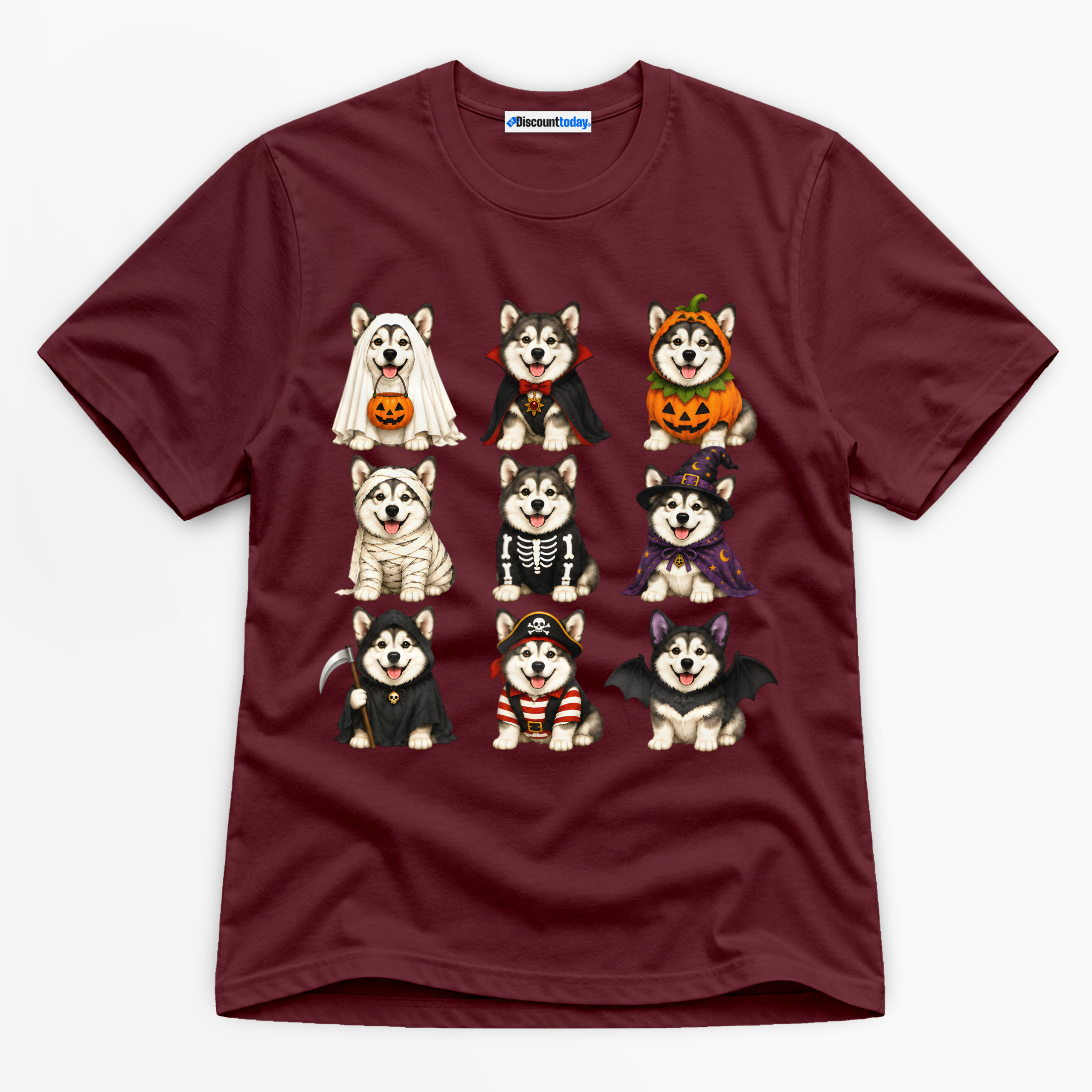 Halloween Husky Costumes Premium Graphic T-Shirt - Halloween catona-1066-v4