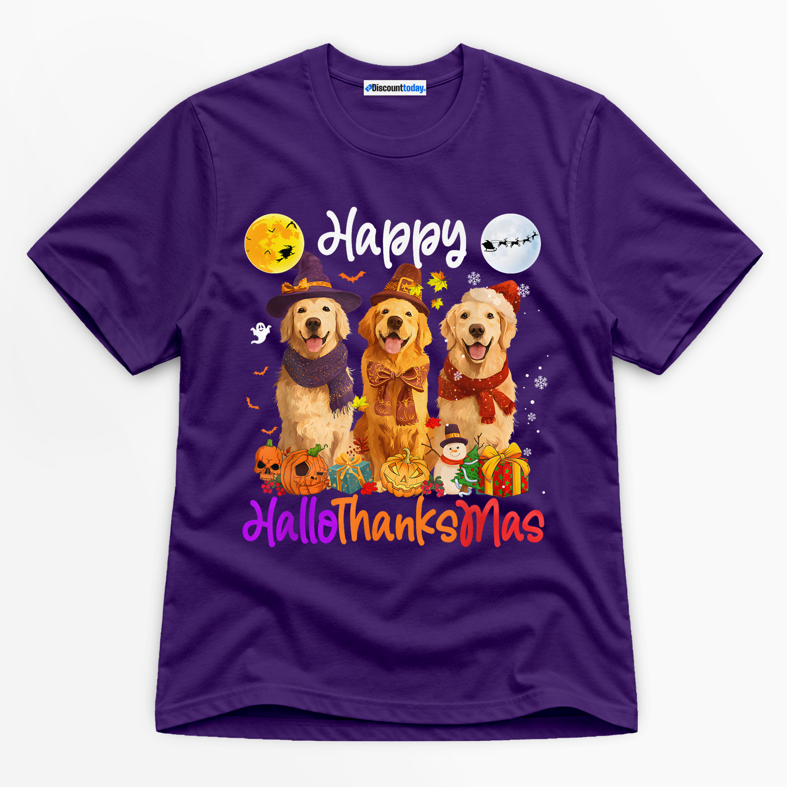 Happy Hallothanksmas Premium Graphic Ver 2 Black T-Shirt - Holiday catona-1069-v5