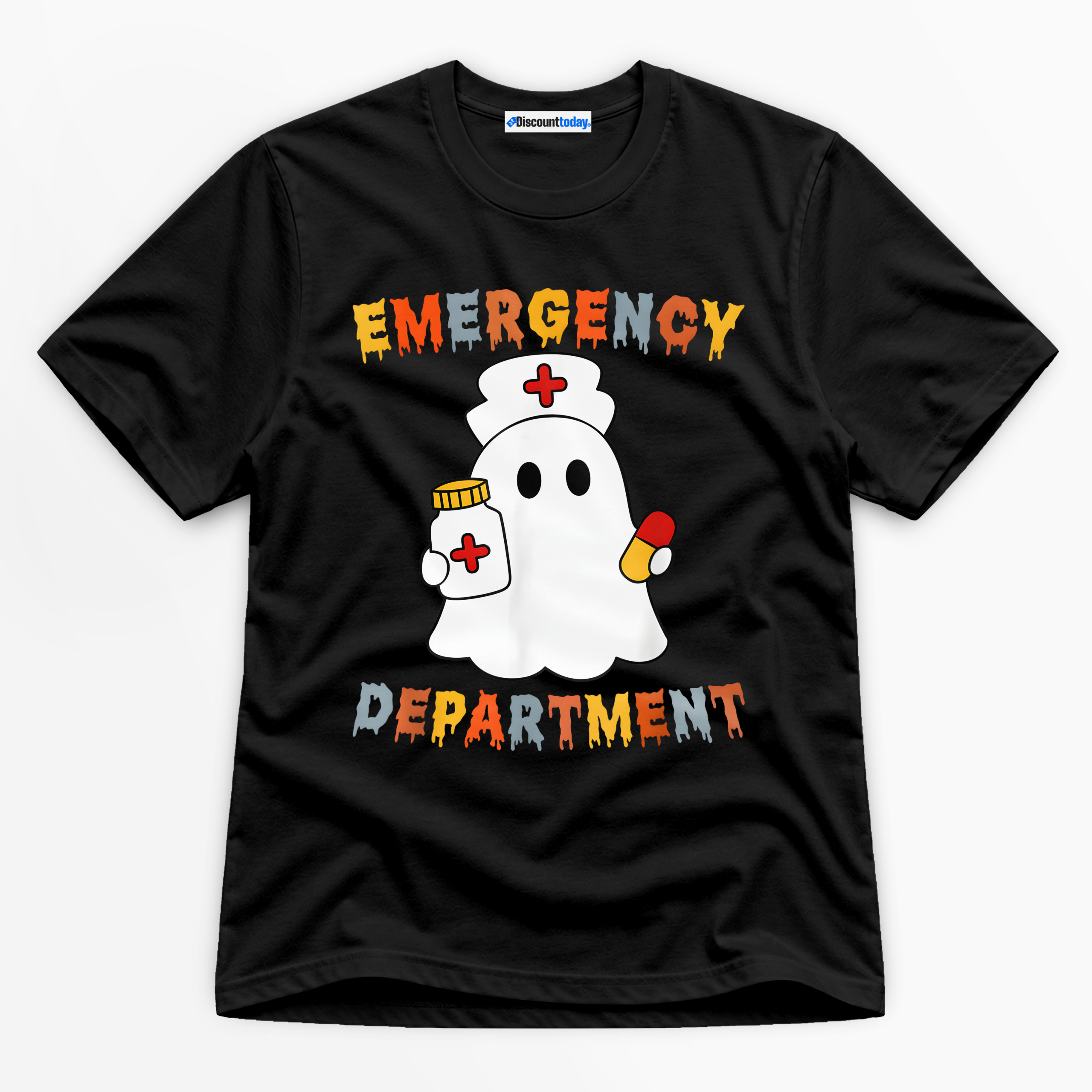 Emergency Department Ghost Nurse Premium Graphic T-Shirt - Halloween catona-1081