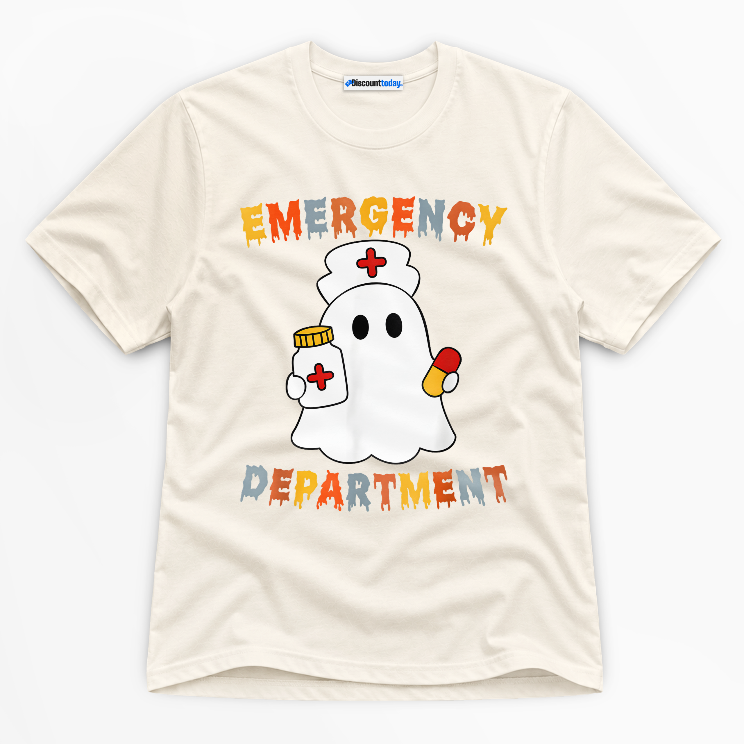 Emergency Department Ghost Nurse Premium Graphic T-Shirt - Halloween catona-1081-v2