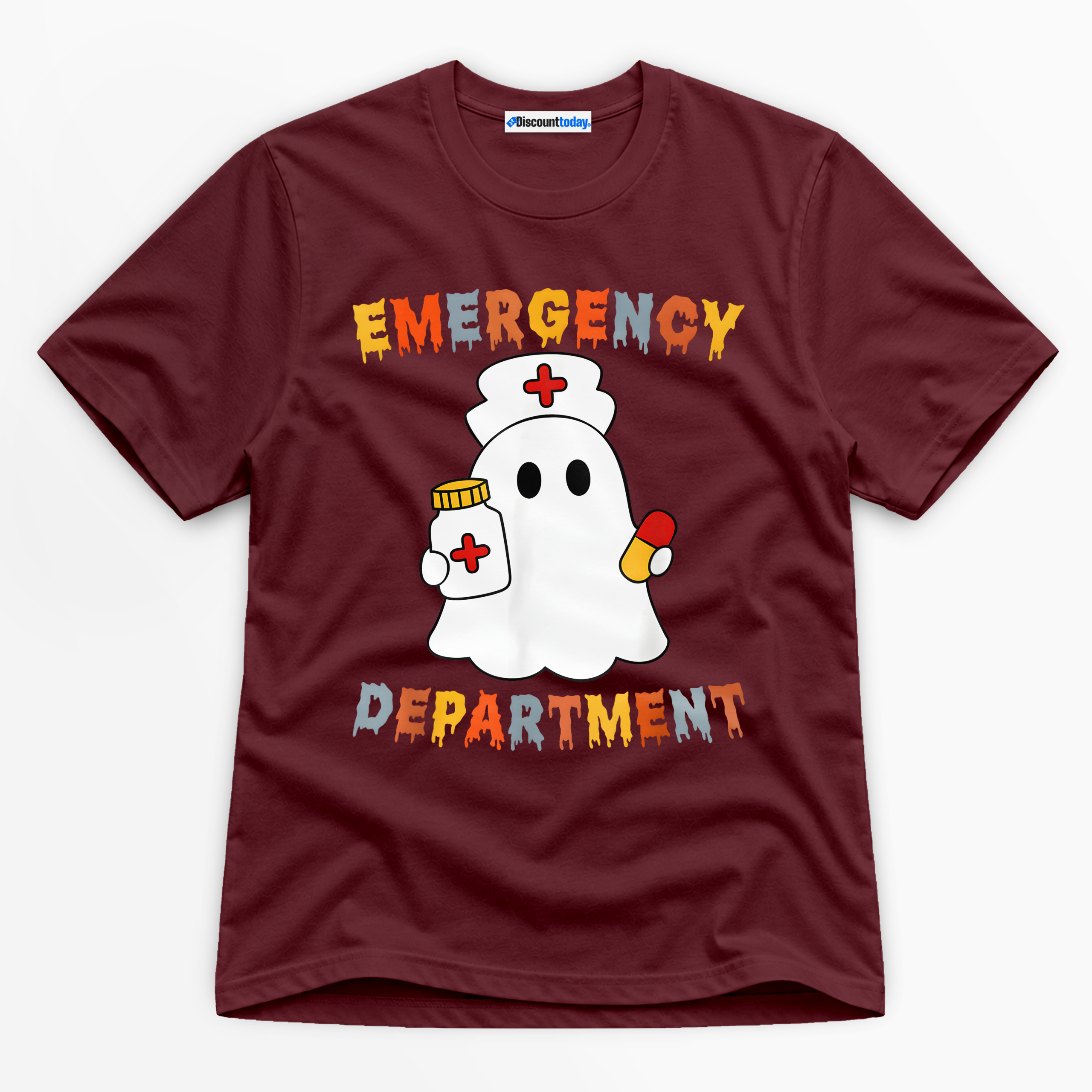 Emergency Department Ghost Nurse Premium Graphic T-Shirt - Halloween catona-1081-v4
