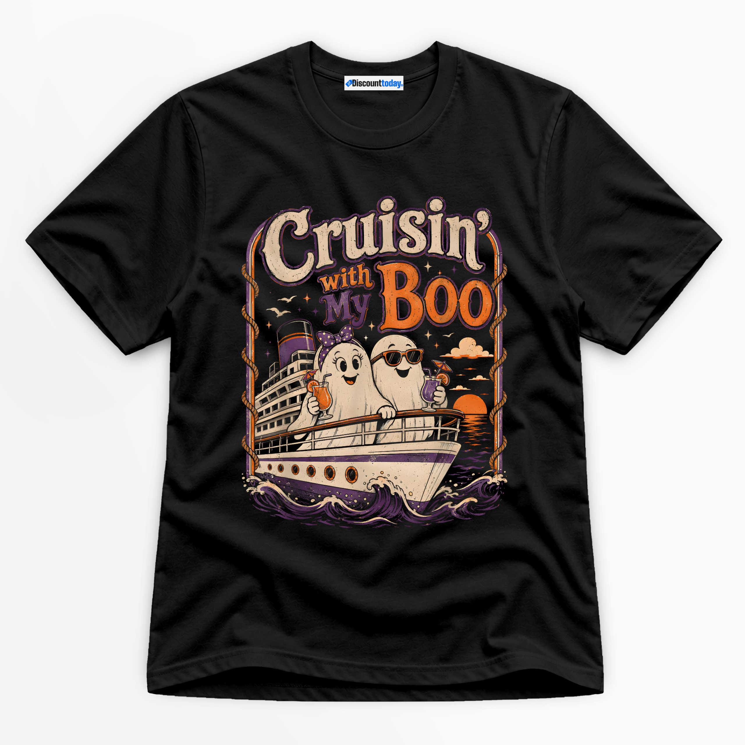 Cruisin' With My Boo Premium Graphic T-Shirt - Halloween catona-1086