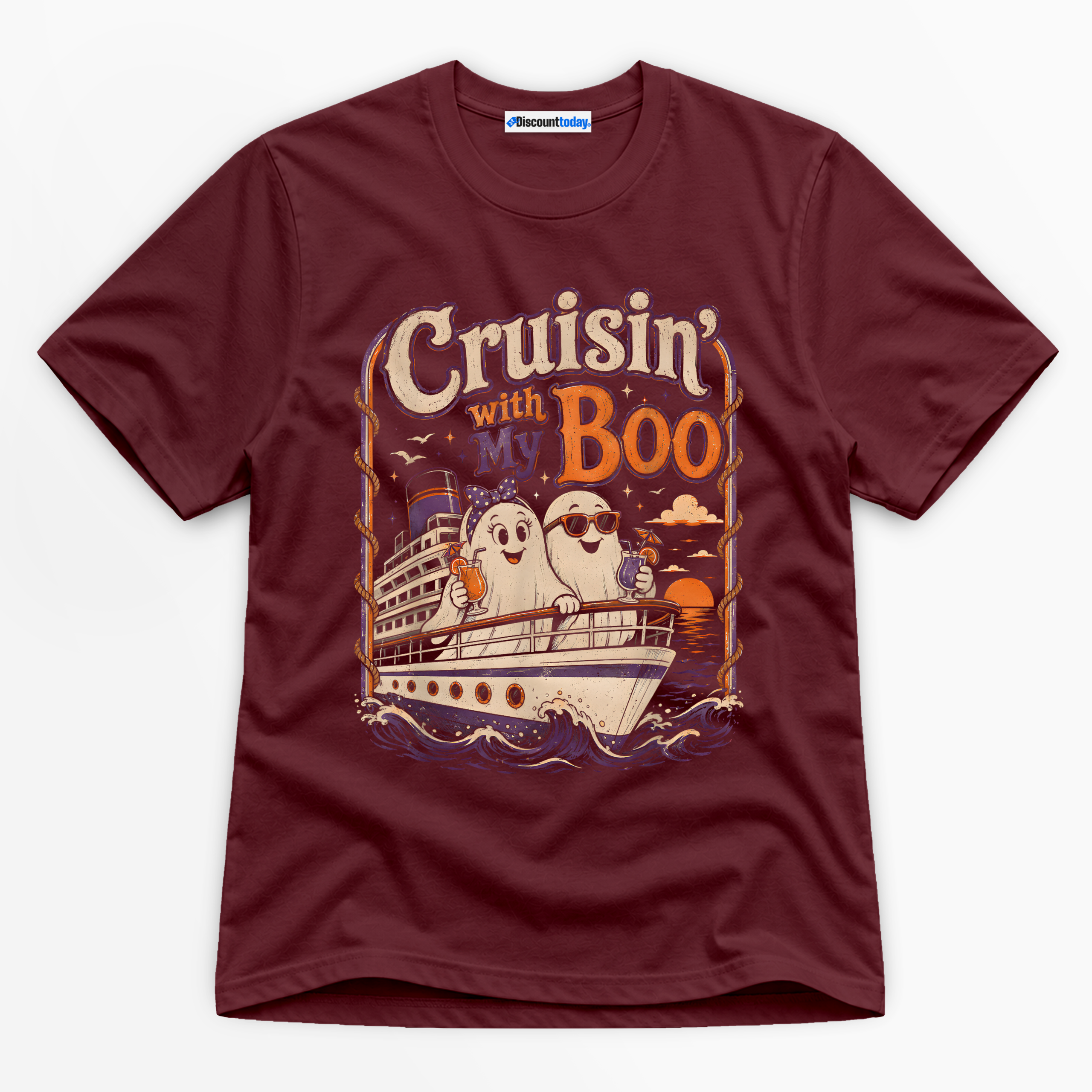 Cruisin' With My Boo Premium Graphic T-Shirt - Halloween catona-1086-v1