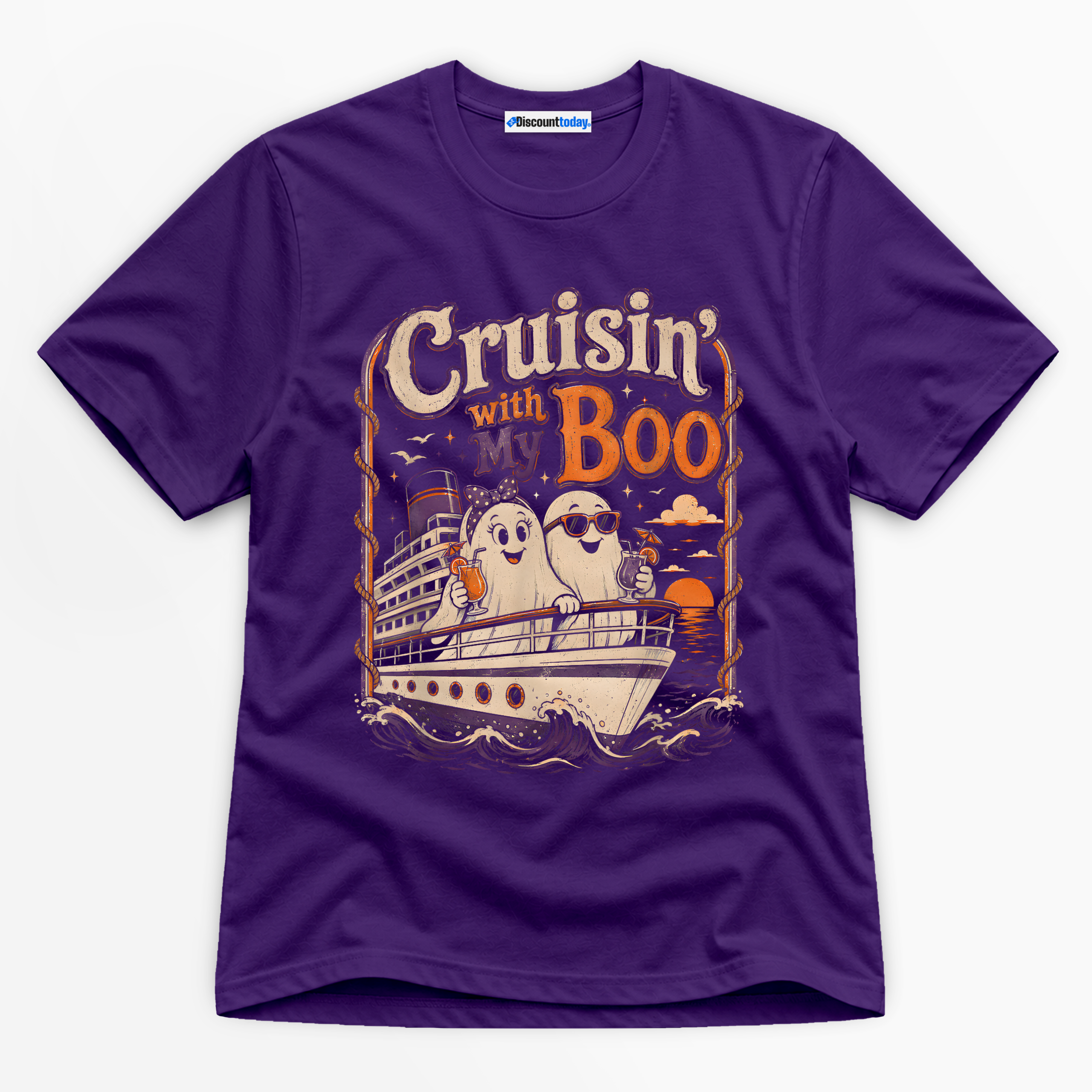 Cruisin' With My Boo Premium Graphic T-Shirt - Halloween catona-1086-v4