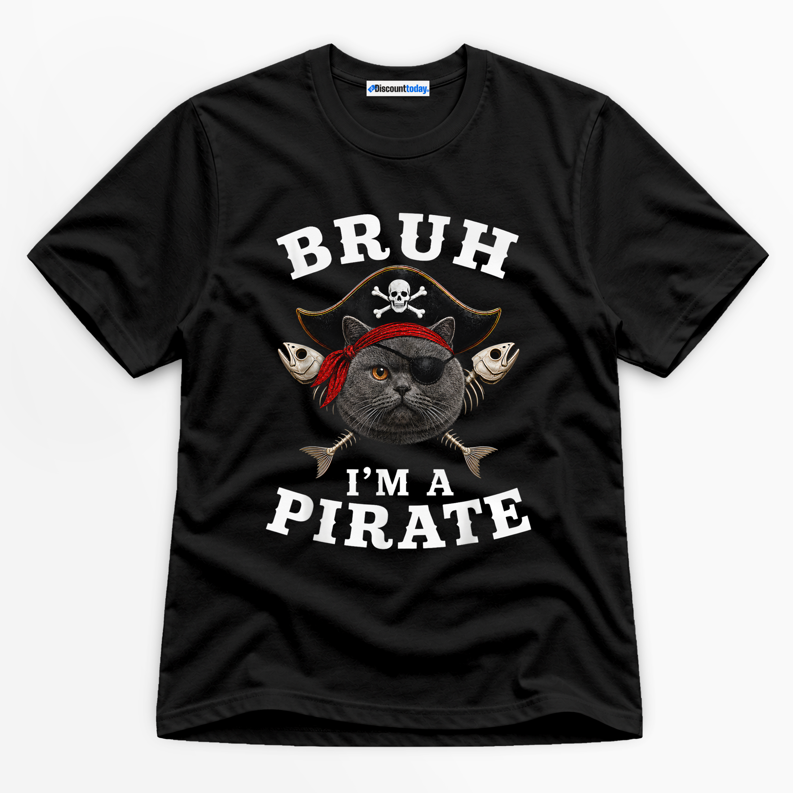 Bruh I'm A Pirate Cat Premium Graphic T-Shirt - Halloween catona-1089