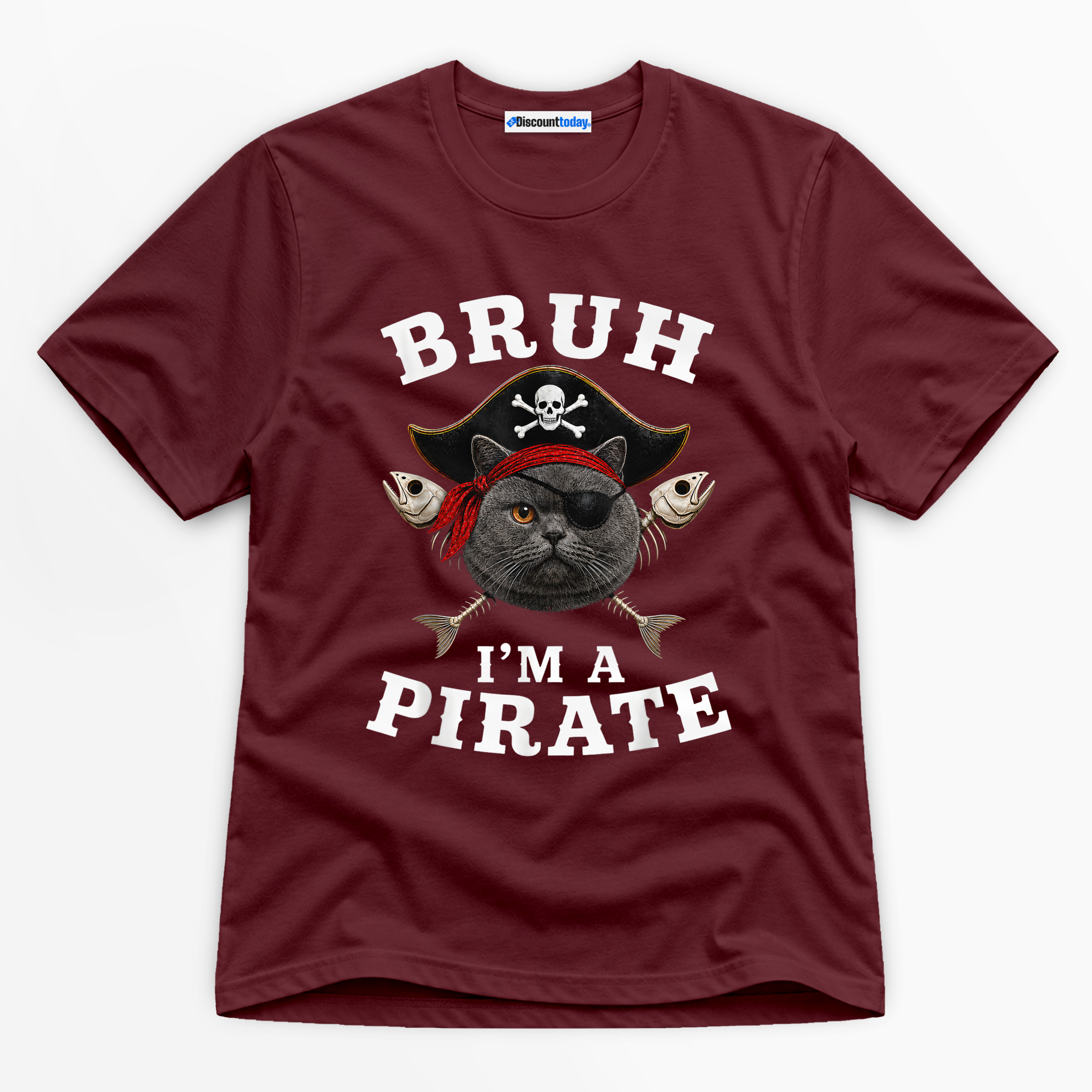 Bruh I'm A Pirate Cat Premium Graphic T-Shirt - Halloween catona-1089-v1