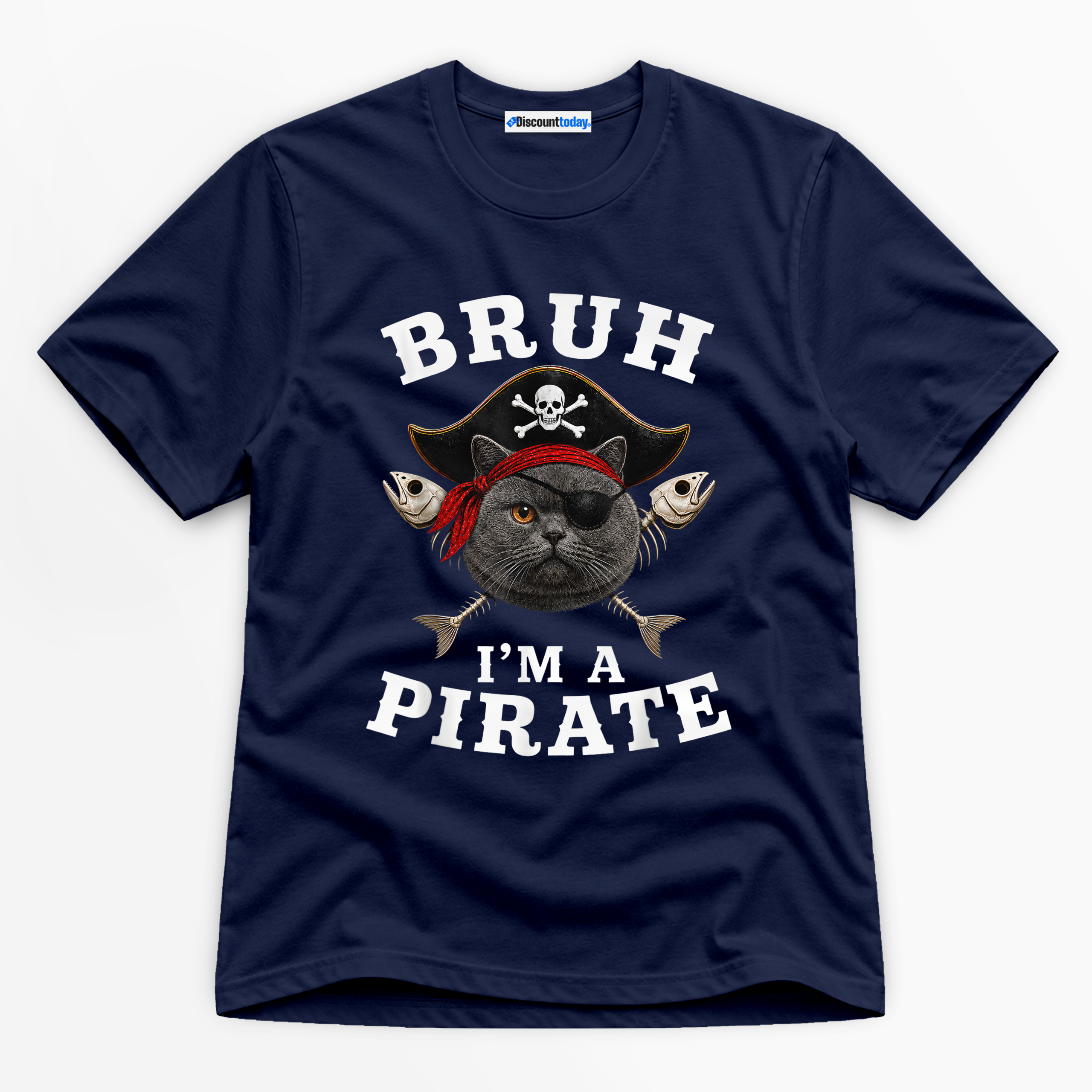 Bruh I'm A Pirate Cat Premium Graphic T-Shirt - Halloween catona-1089-v3