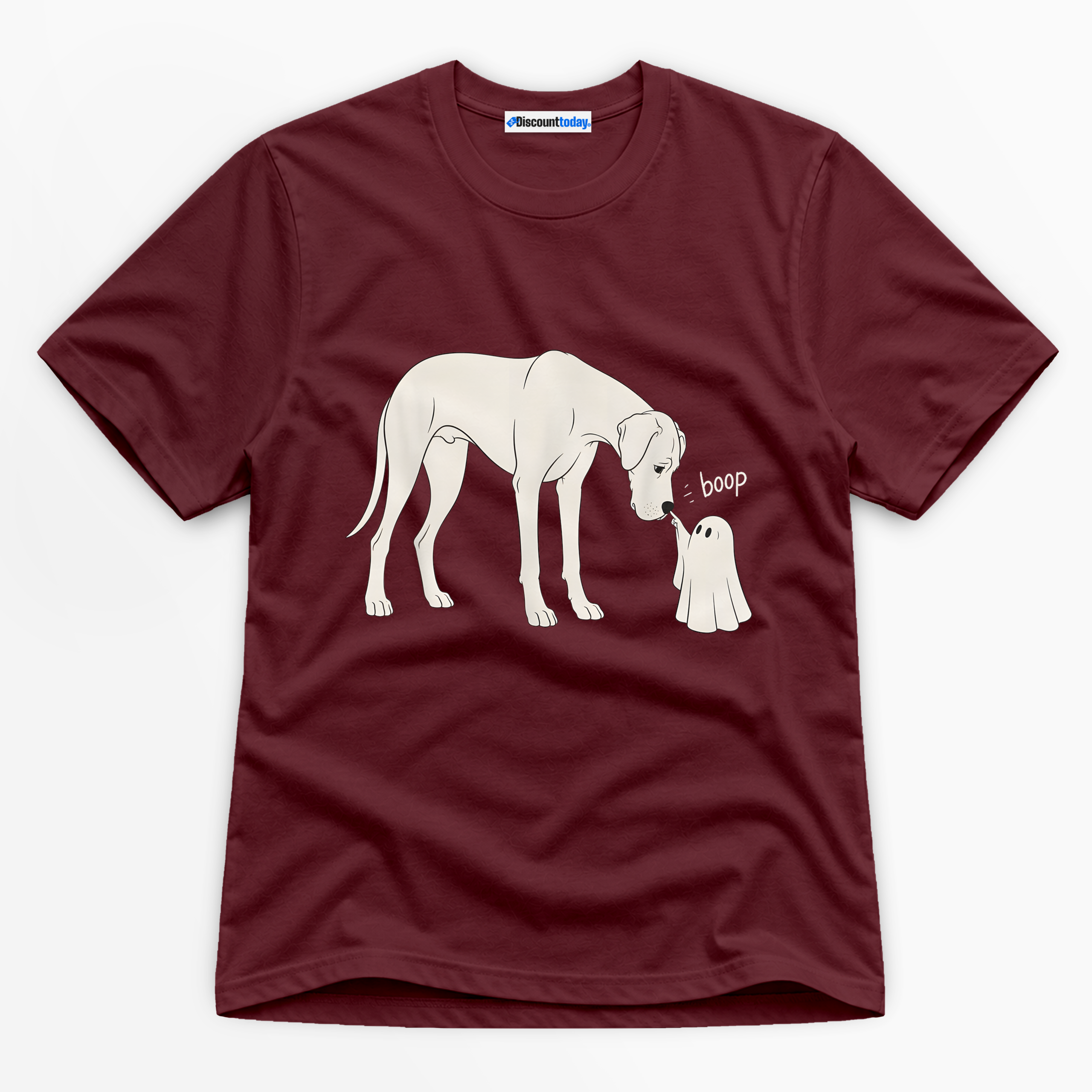 Boo-P Ghost And Dog Premium Graphic Ver 6 T-Shirt – Halloween catona-1090-v1