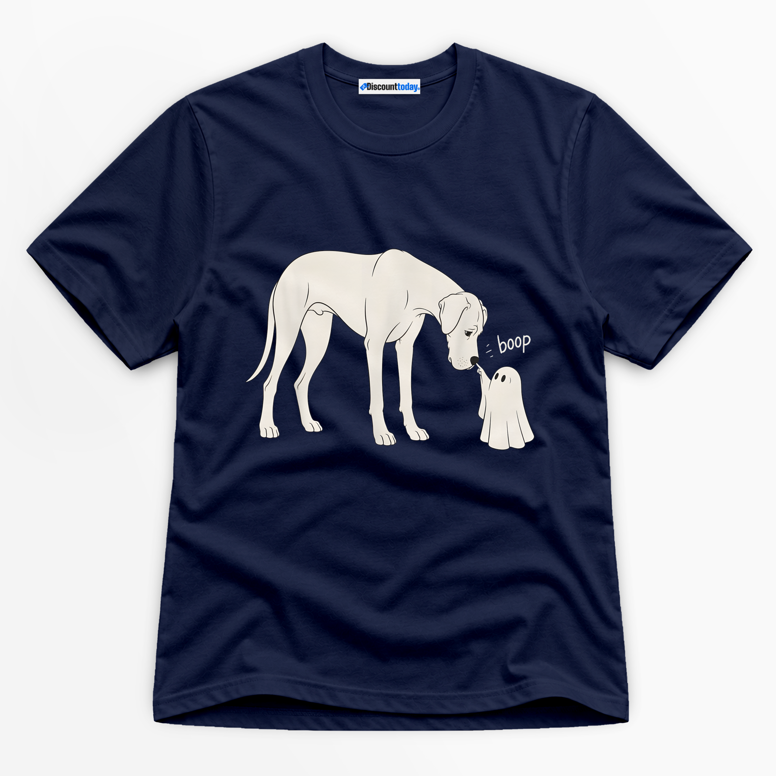 Boo-P Ghost And Dog Premium Graphic Ver 6 T-Shirt – Halloween catona-1090-v3