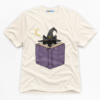 Witch Cat Reading Book Premium Graphic T-Shirt - Halloween catona-1093-v2