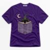 Witch Cat Reading Book Premium Graphic T-Shirt - Halloween catona-1093-v3