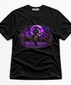 Occult Kitty Cute Dark & Spooky Premium Graphic T-Shirt - Halloween