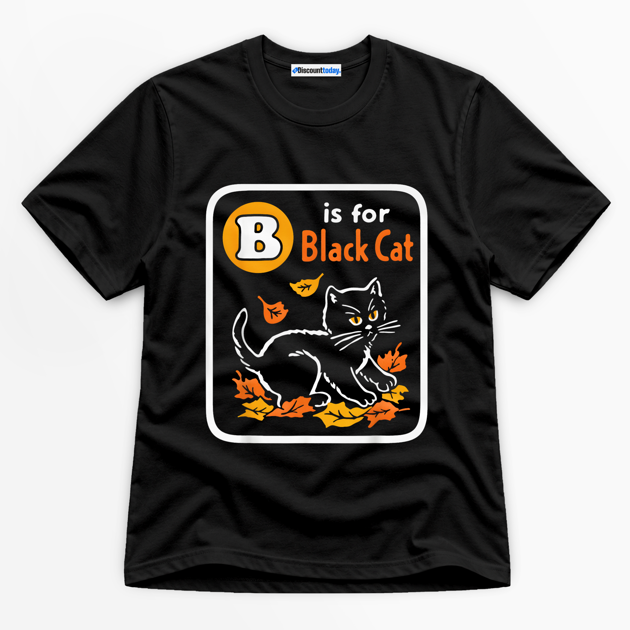 B Is For Black Cat Premium Graphic T-Shirt - Halloween catona-1096
