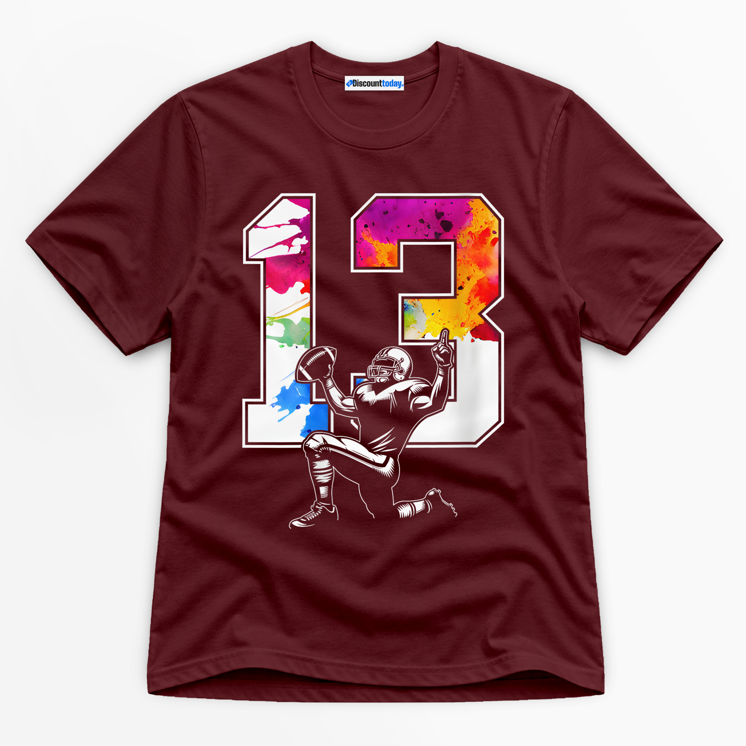 13 Football Player Premium Graphic T-Shirt - Birthday catona-1102-v1