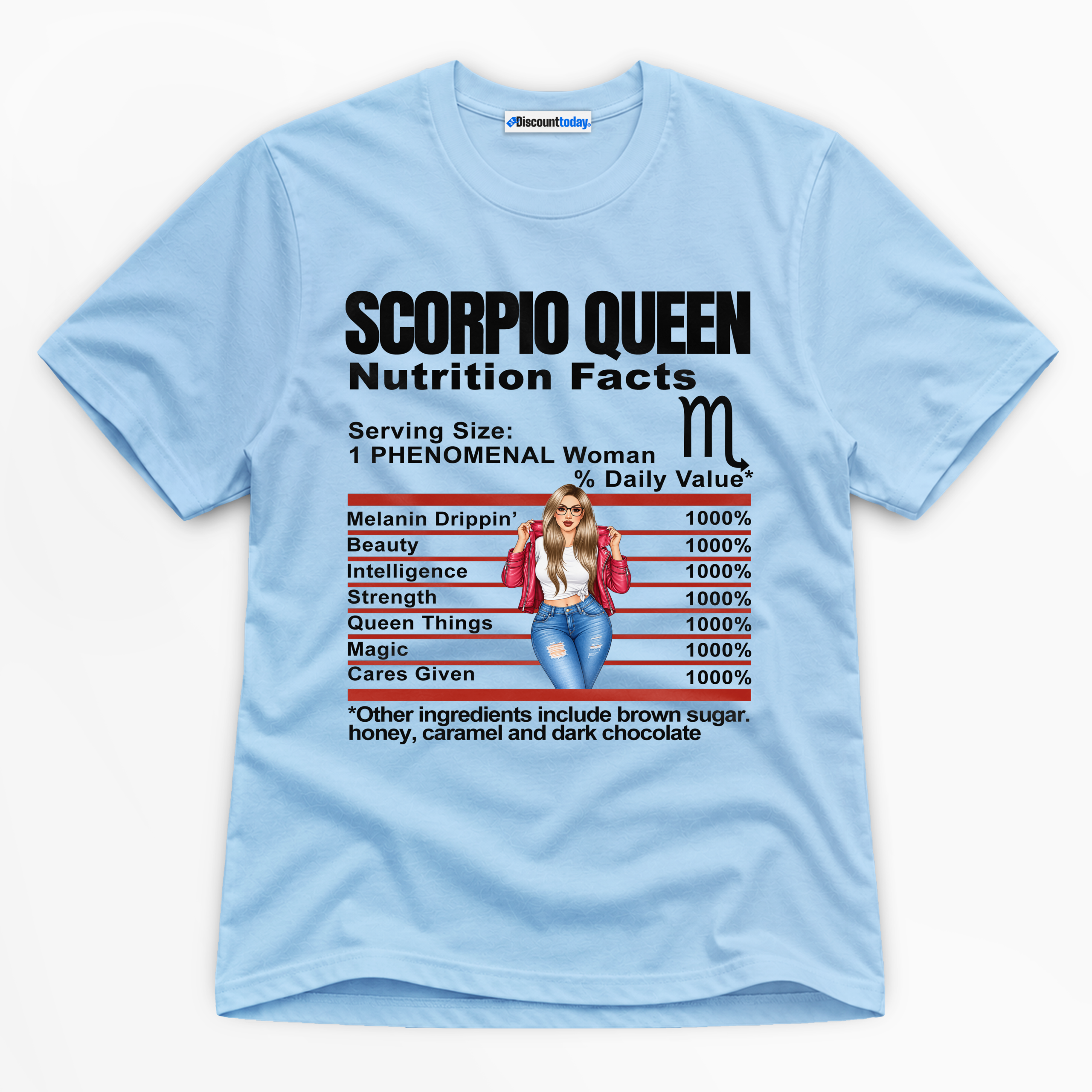 Scorpio Queen Nutrition Facts Premium Graphic T-Shirt - Birthday catona-1136-v4