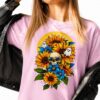 Sunflower Skull Tee, Cute Ghost Apparel, Gothic Gardener Top, Summerween Graphic, Pumpkin Patch Outfit