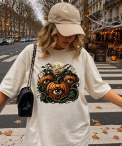 Halloween Pumpkin Shirt, Spooky Eye Pumpkin T Shirt, Creepy Halloween Tee, Gothic Pumpkin Shirt, Horror Fall Graphic Tee