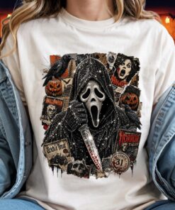 Vintage Horror Collage Shirt, Slasher Movie Tee, Halloween Horror Fan Gift