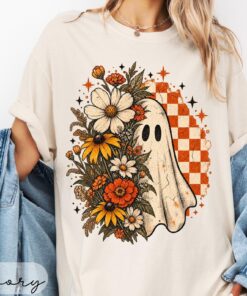 Floral Ghost Shirt, Halloween Shirt, Fall Shirt, Ghost Shirt